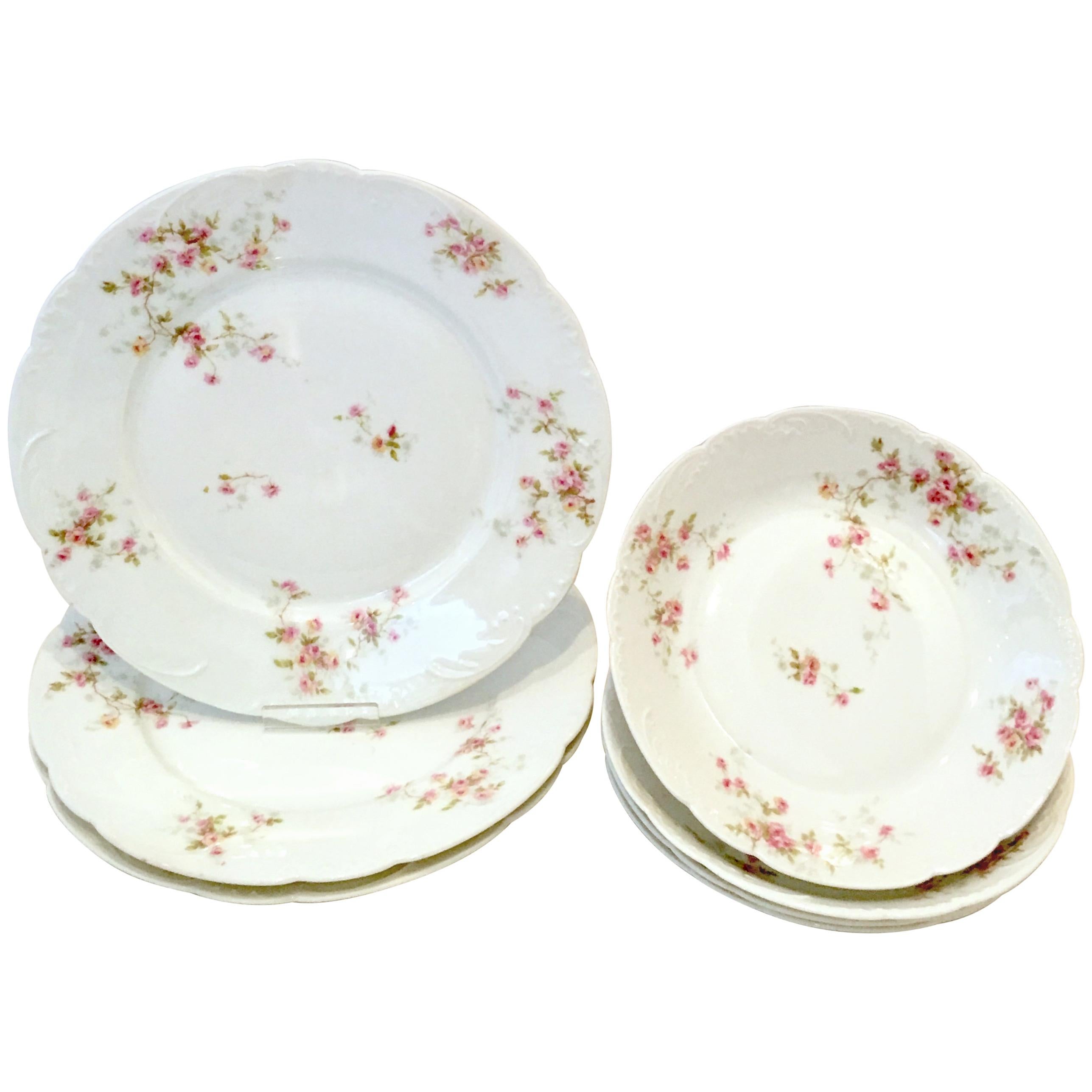 20th Century French Limoges Dinnerware by Theodore Haviland, Set/7 For Sale