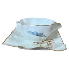 20th century French Limoges Porcelain Tea Cup and Saucer, 1900s