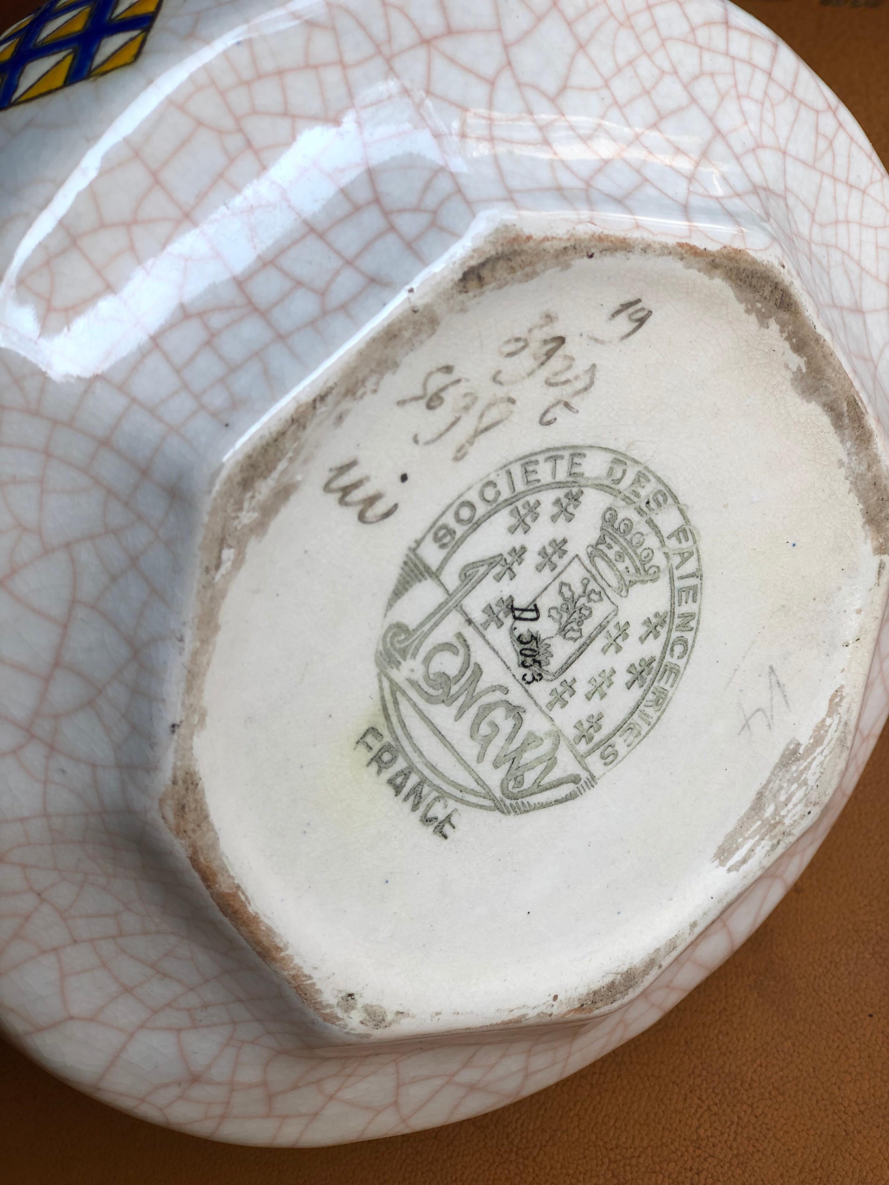 Französische Longwy Art-déco-Keramikvase in Piriform, 20. Jahrhundert, D 5053 im Angebot 1