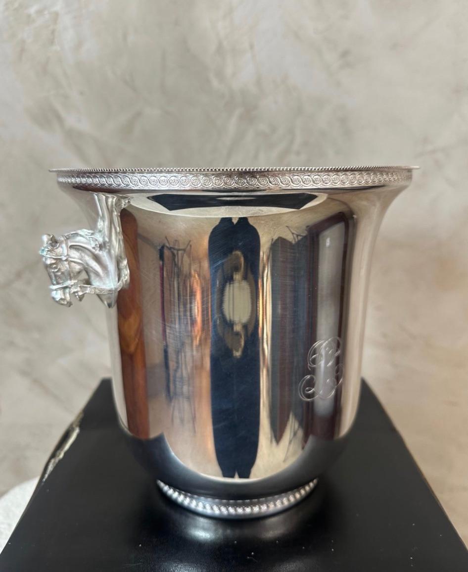 Französischer Louis Roederer Versilberter Champagnerkühler des 20. Jahrhunderts, 1980er Jahre im Angebot 1