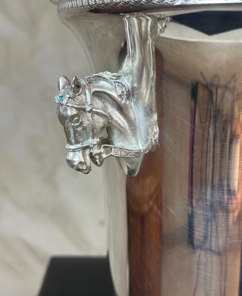 Französischer Louis Roederer Versilberter Champagnerkühler des 20. Jahrhunderts, 1980er Jahre im Angebot 2