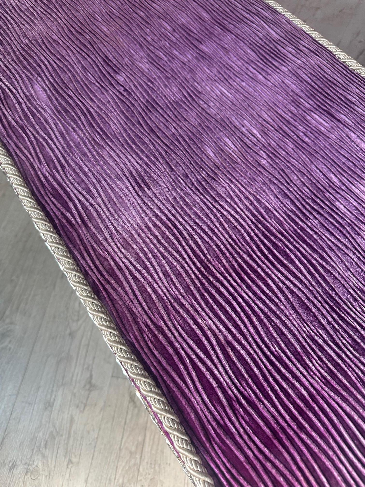 Banc français du 20e siècle de style Louis XIV en résine et velours, années 1980 en vente 4