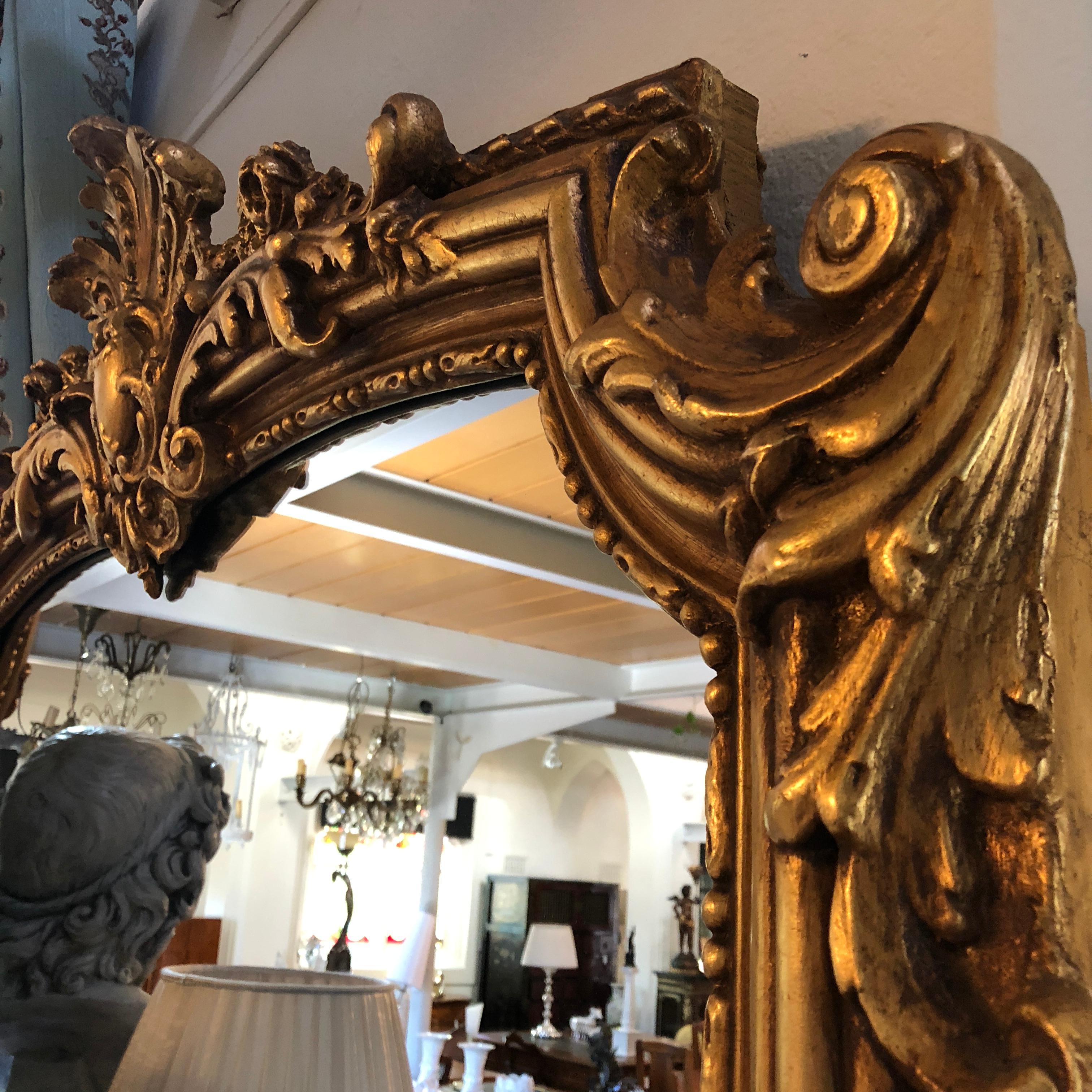 20th Century, French Louis XV Grand Gilt Mirror In Excellent Condition For Sale In Perth , AU