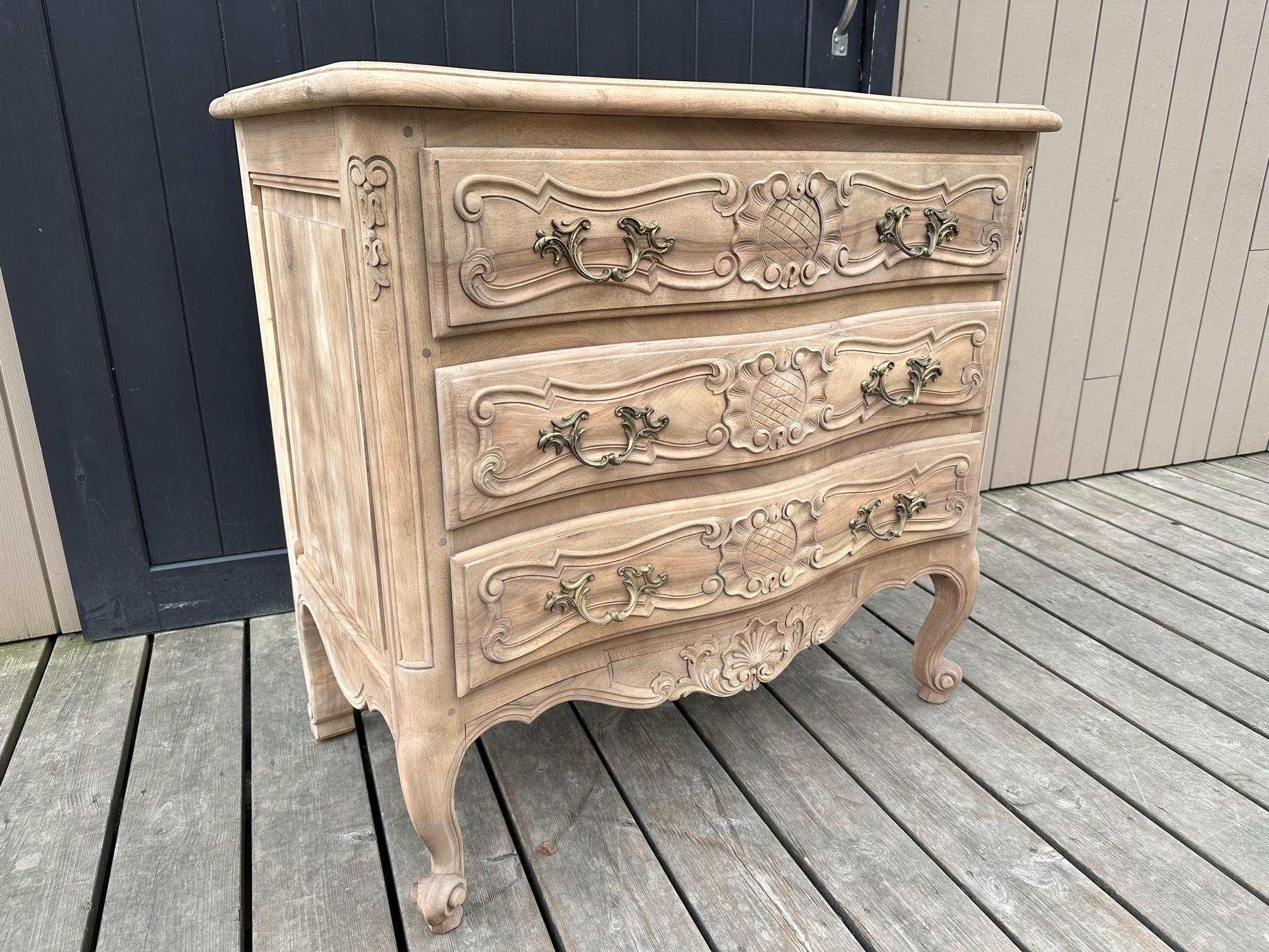 Mid-20th Century 20th century French Louis XV Sanded Chests of drawer, 1950s For Sale