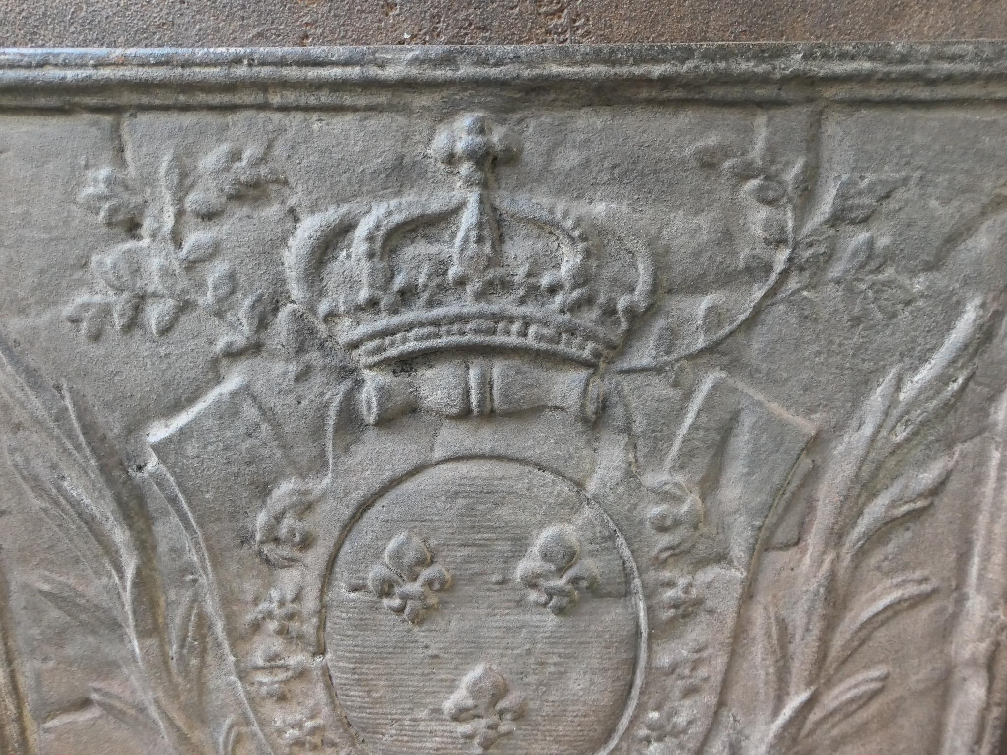 20th Century French Louis XV Style 'Arms of France' Fireback / Backsplash For Sale 6