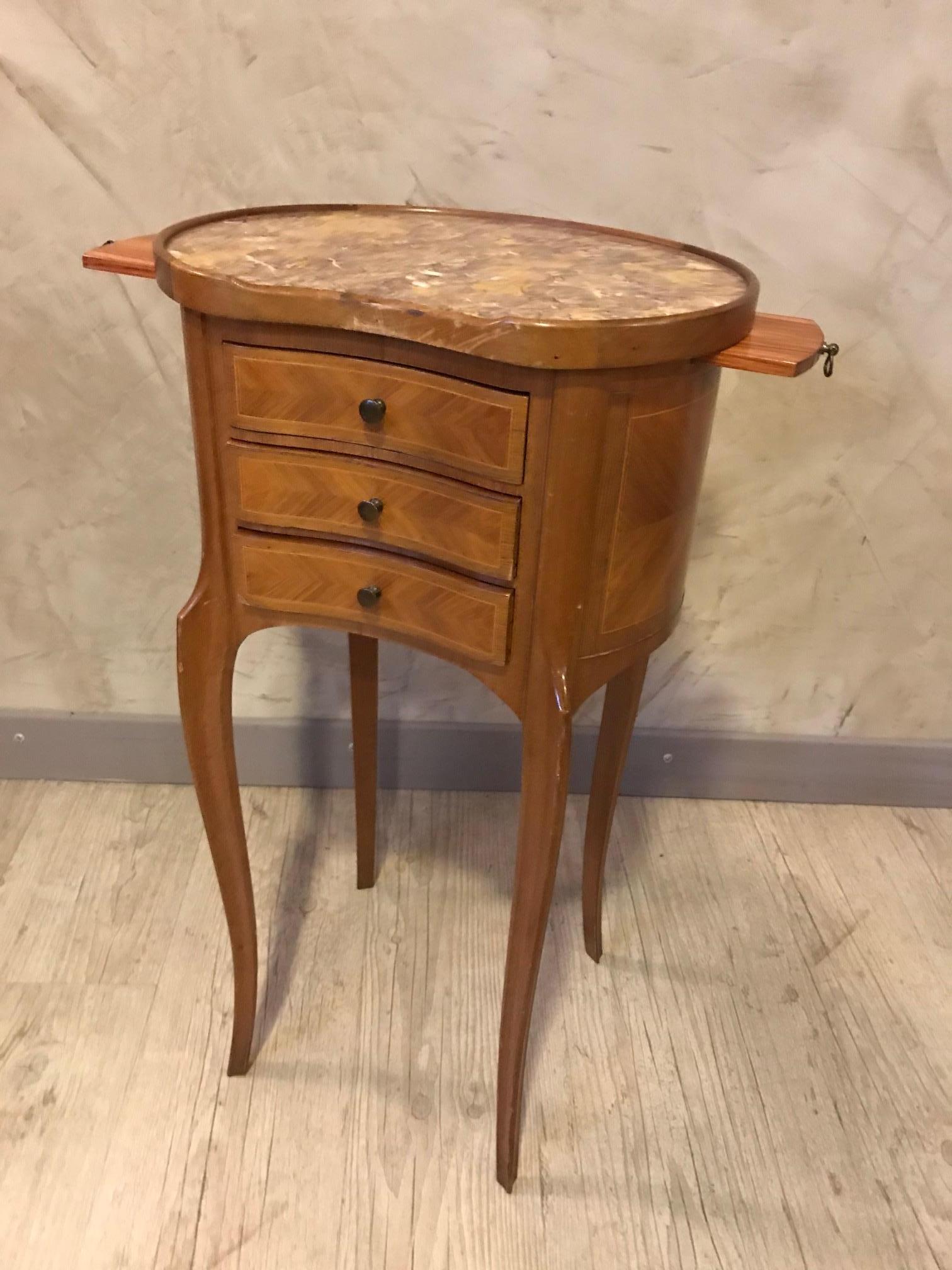 20th Century French Louis XV Style Bedside Table, 1920s In Good Condition For Sale In LEGNY, FR