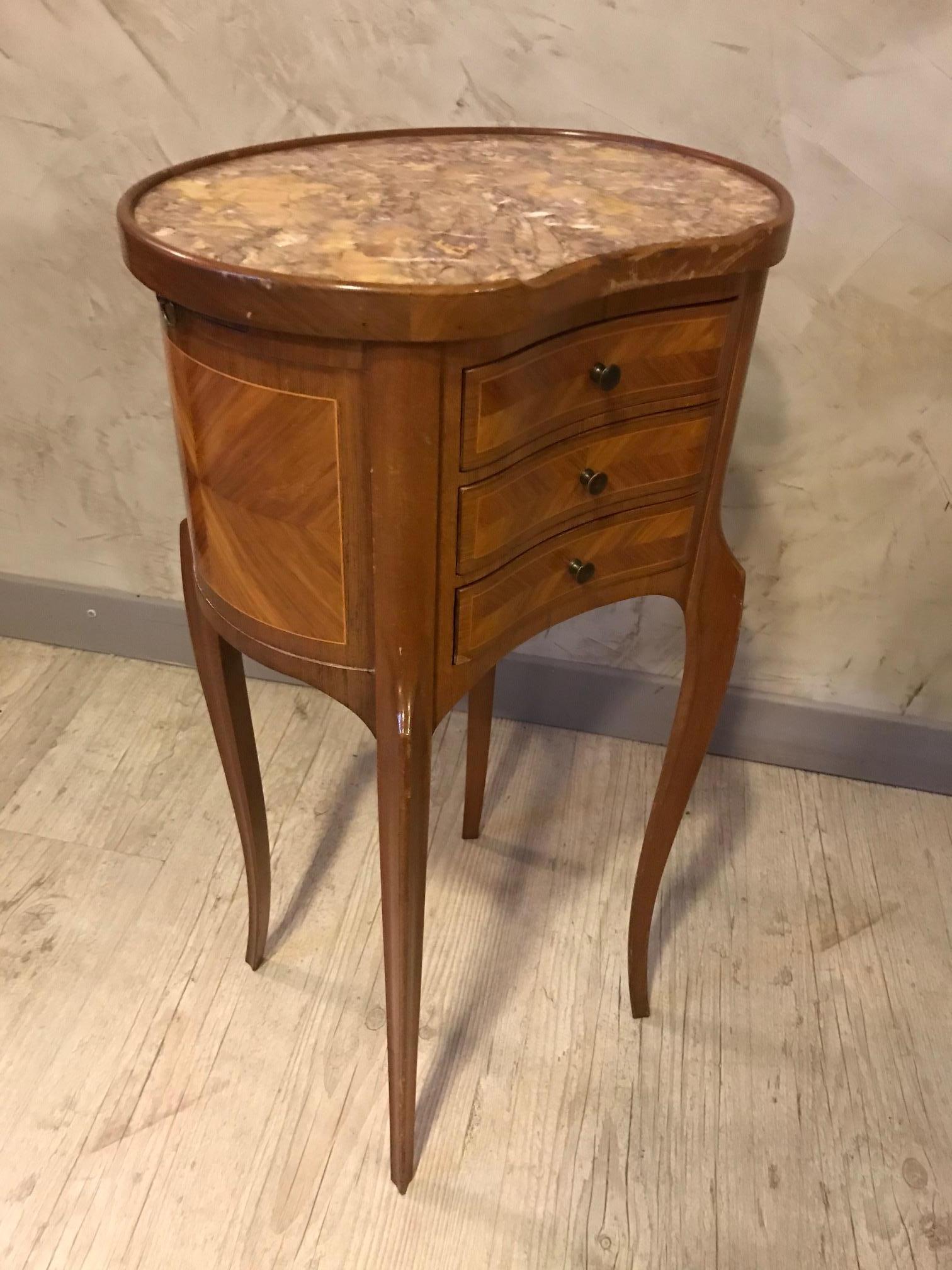 Marble 20th Century French Louis XV Style Bedside Table, 1920s For Sale