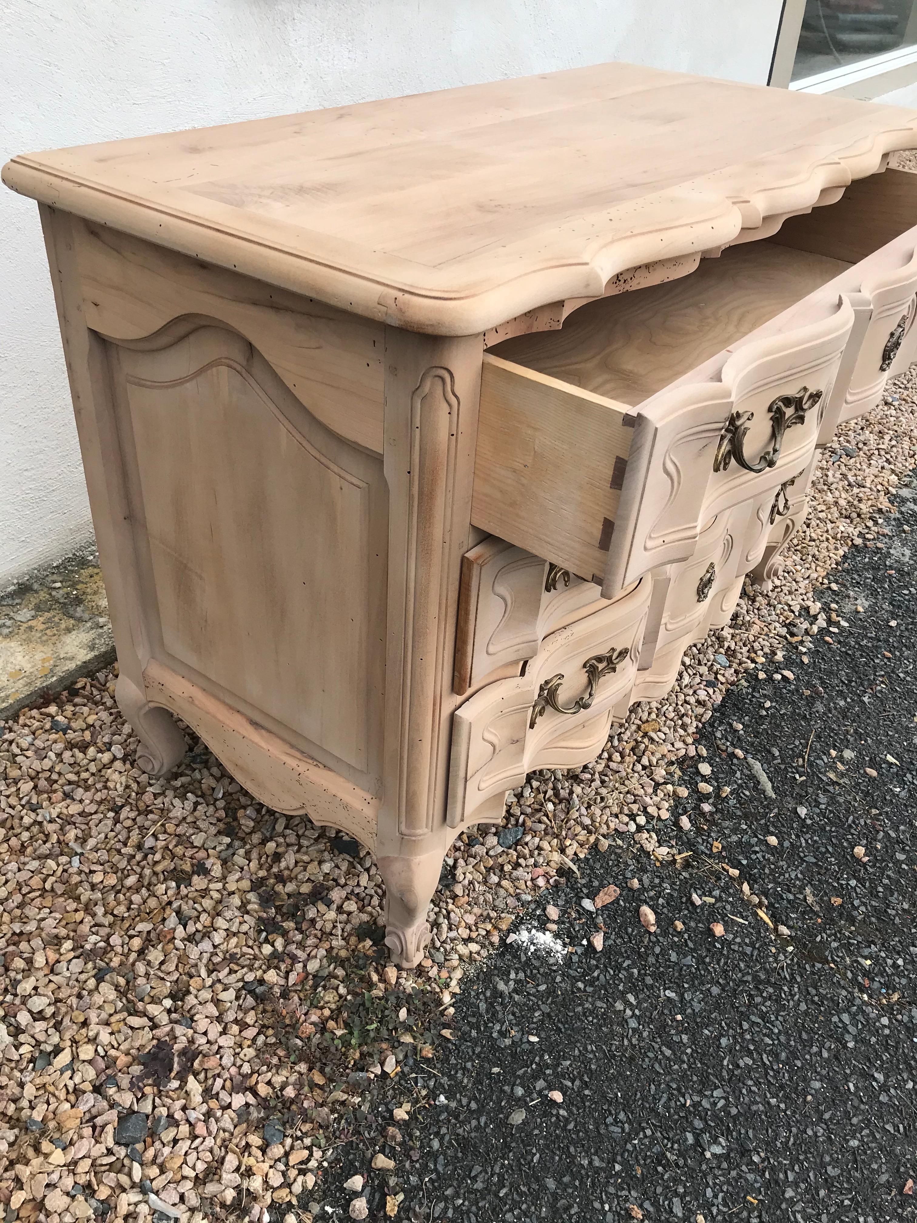 20th Century French Louis XV Style Beech Commode, 1940s 6