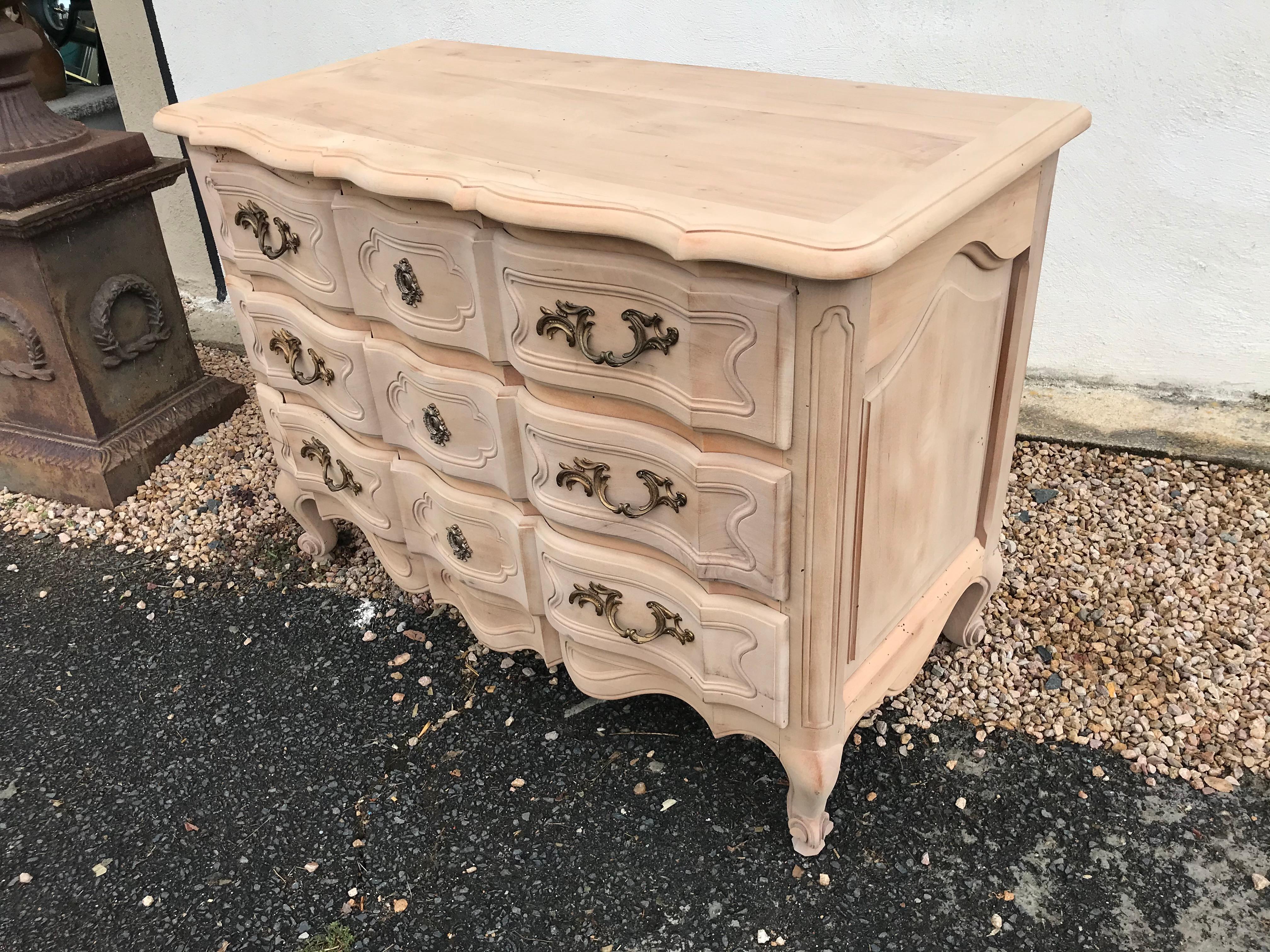 20th Century French Louis XV Style Beech Commode, 1940s 11
