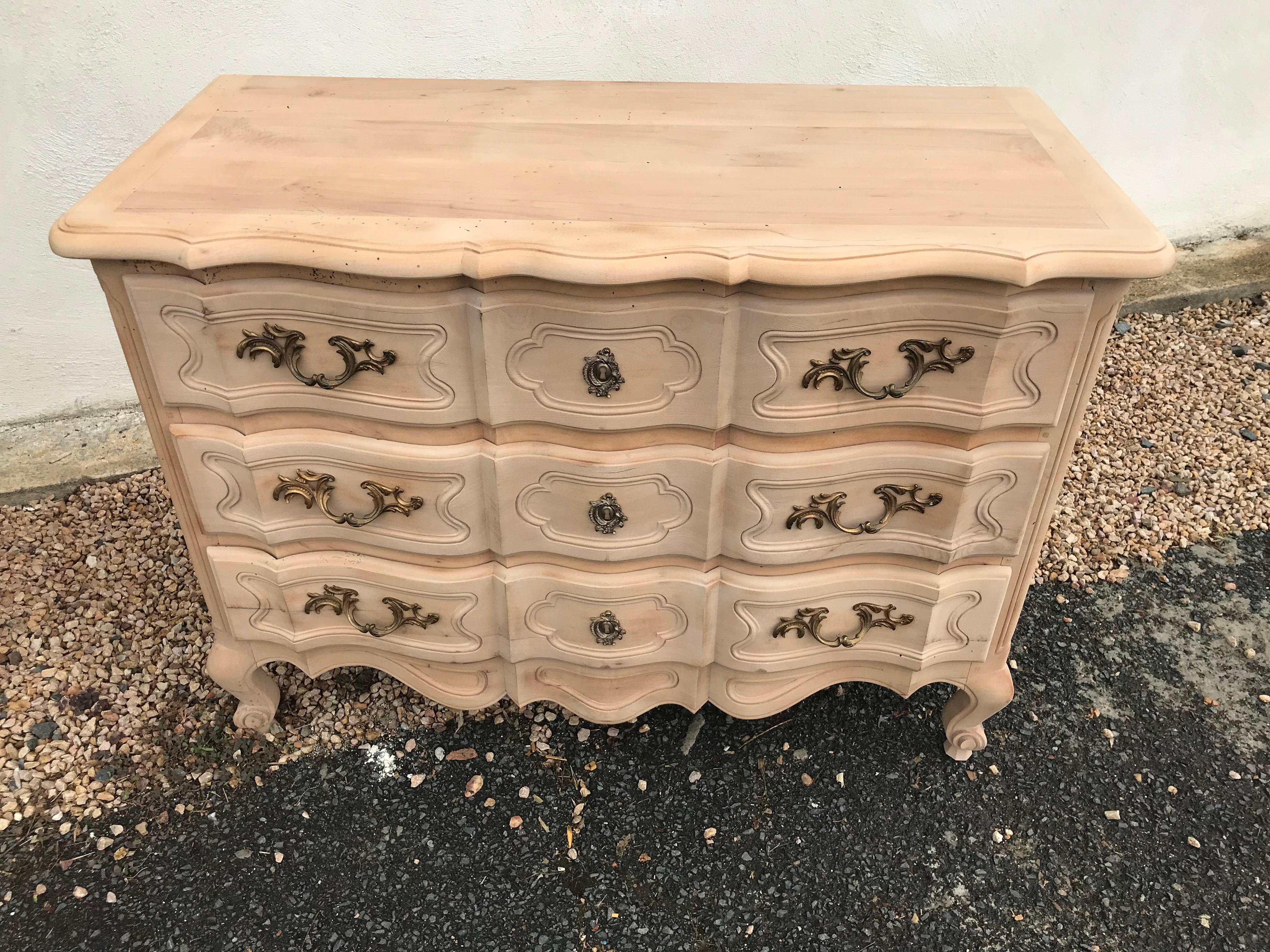 20th Century French Louis XV Style Beech Commode, 1940s 12