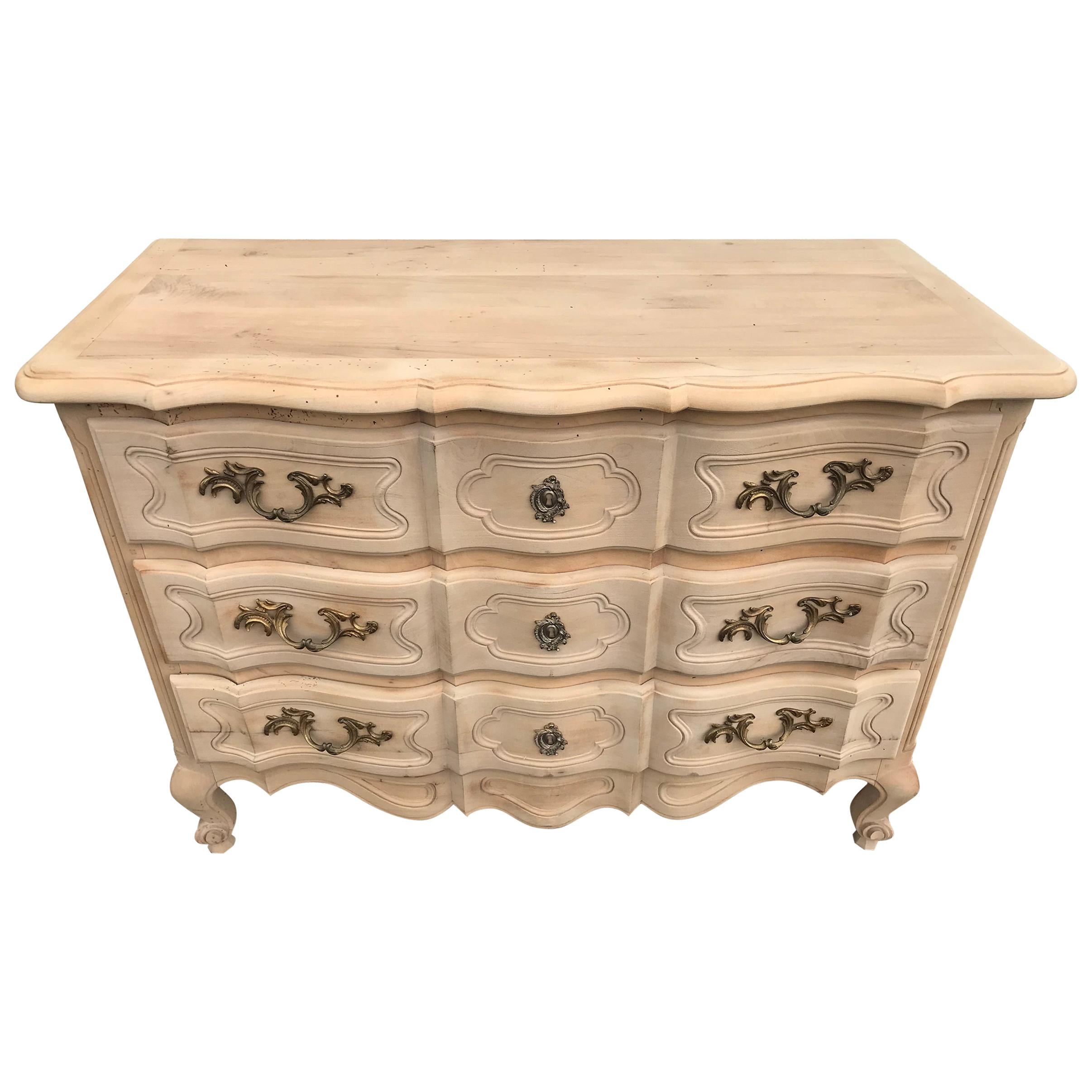20th Century French Louis XV Style Beech Commode, 1940s
