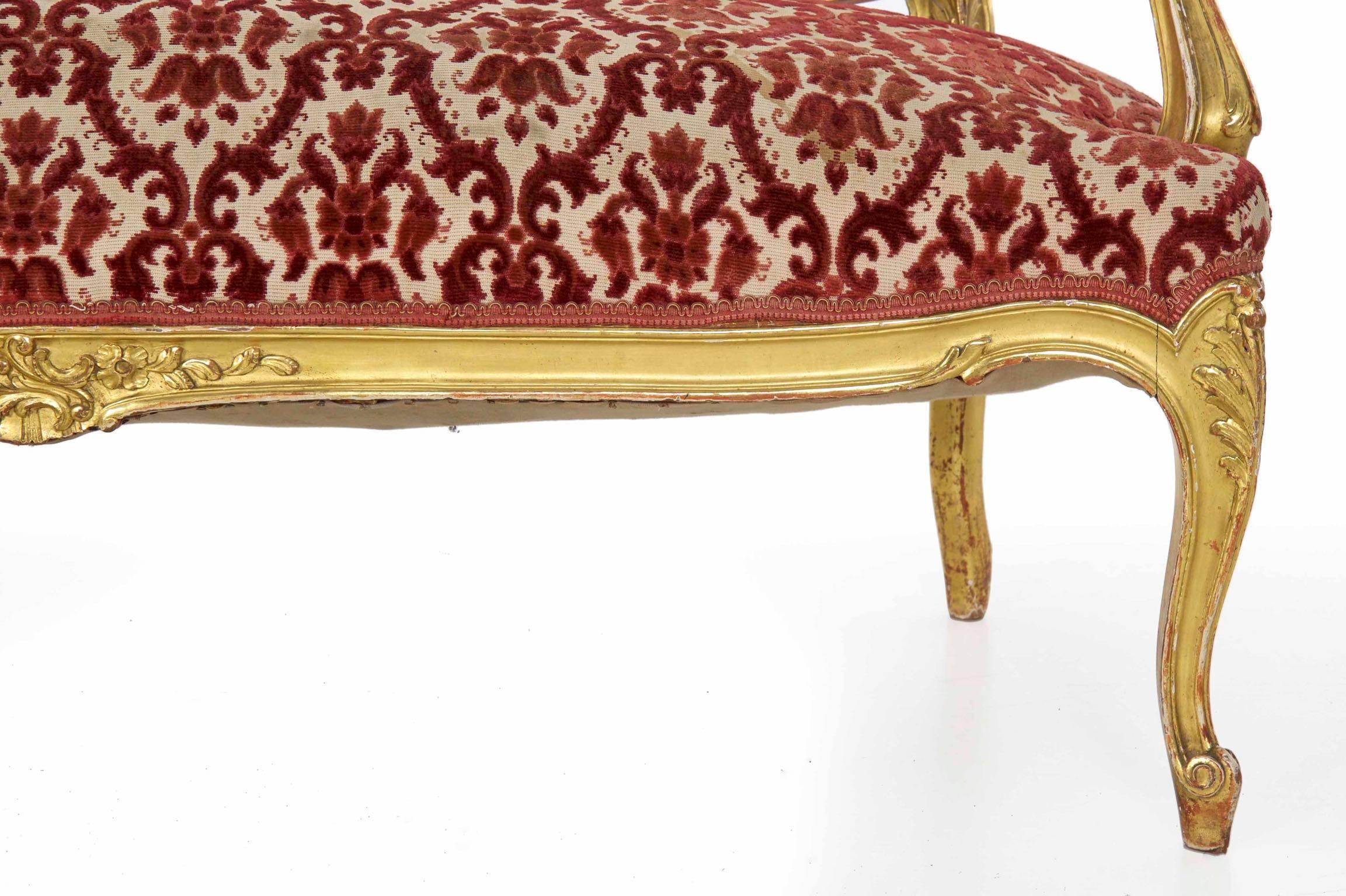 Hand-Carved Canapé Settee Sofa