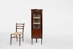 20th Century French Louis XV style corner display cabinet with arched glass, ca