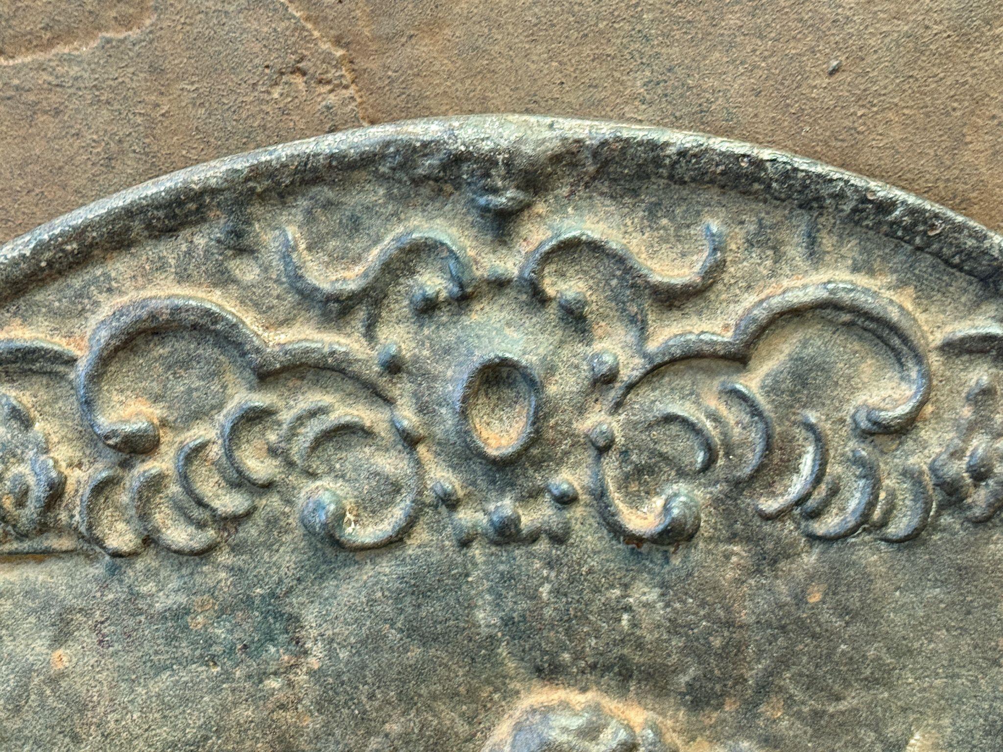 Cast 20th Century French Louis XV Style Fireback / Backsplash For Sale