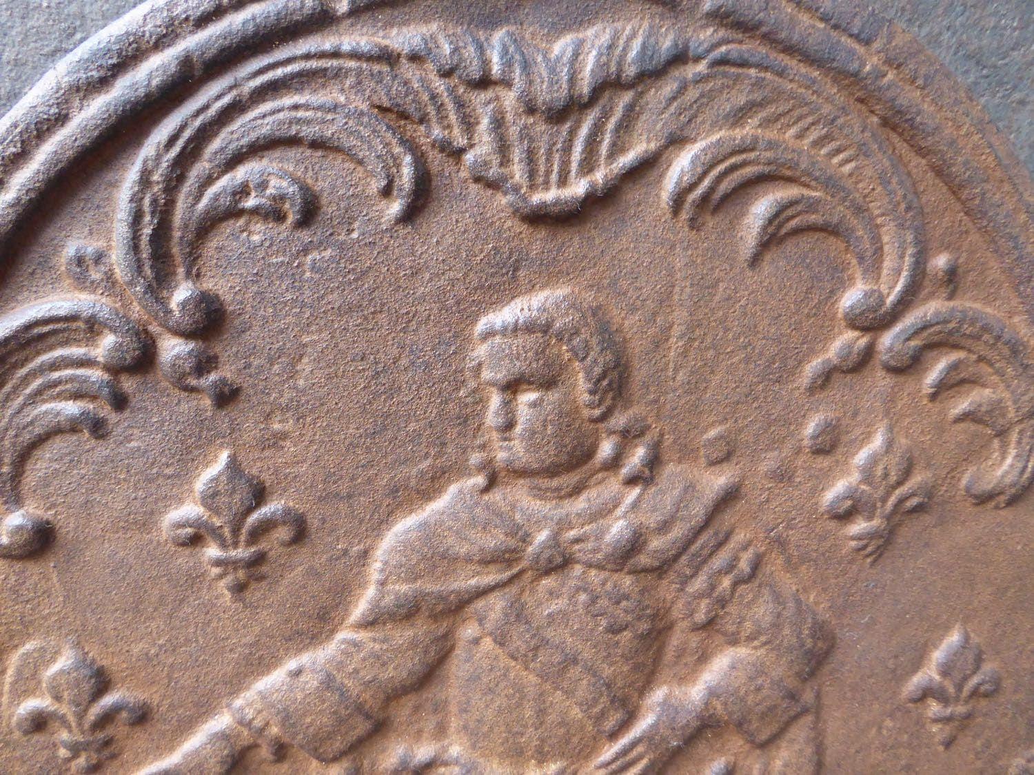 Iron 20th Century French Louis XV Style Fireback / Backsplash For Sale