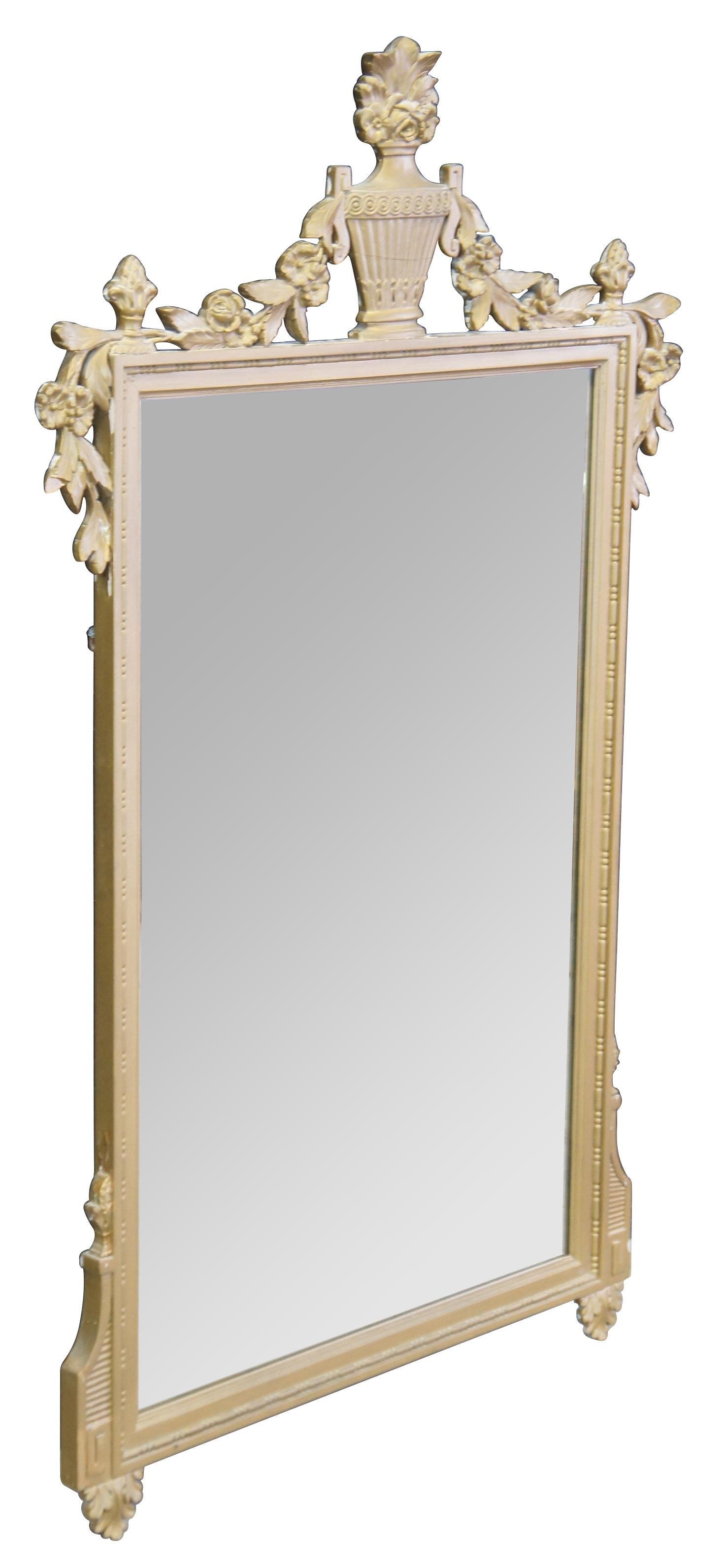 20th Century French Louis XV Style Gold Over Mantel Wall Hanging Mirror In Good Condition In Dayton, OH
