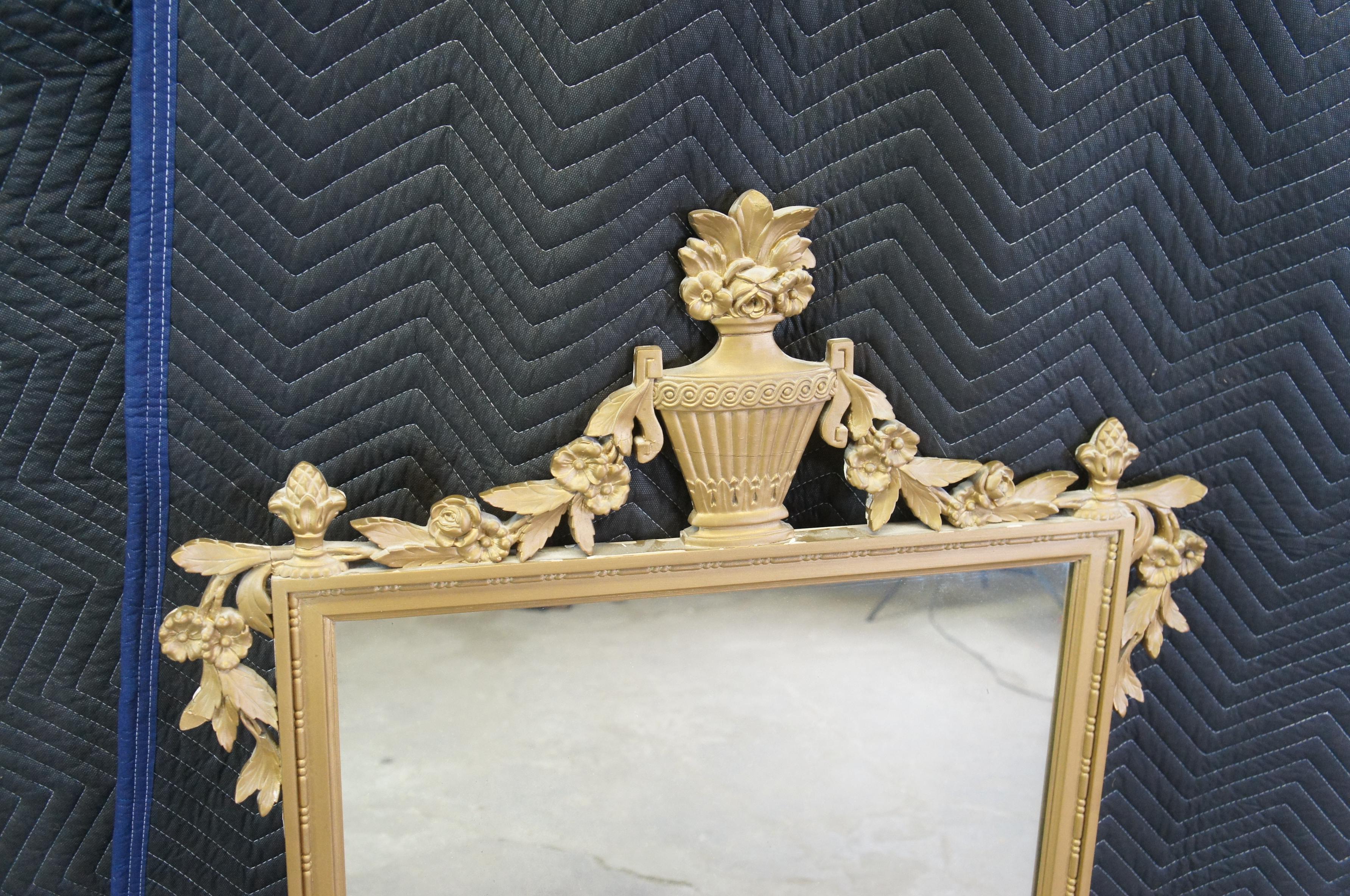 20th Century French Louis XV Style Gold Over Mantel Wall Hanging Mirror 2