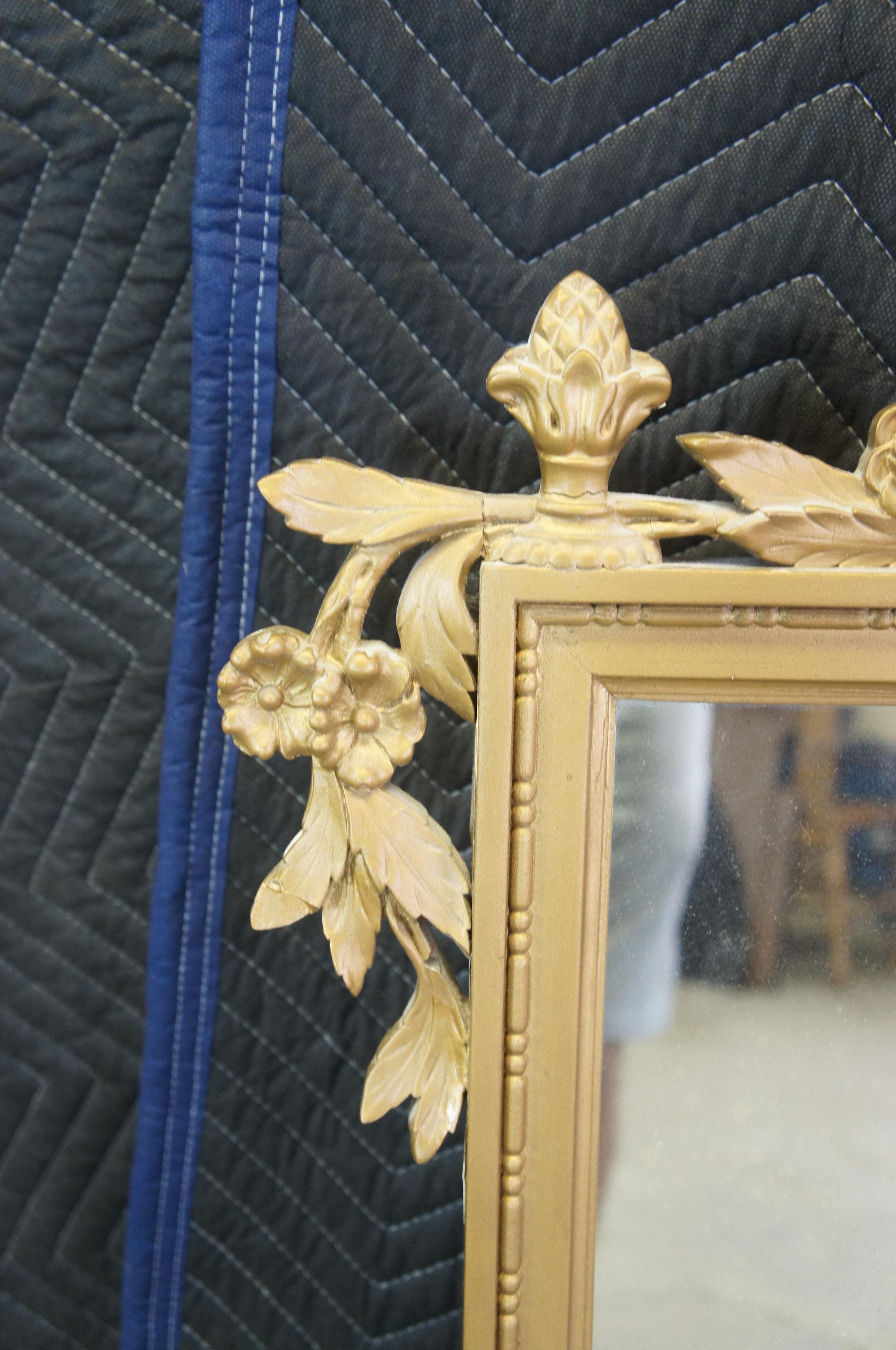 20th Century French Louis XV Style Gold Over Mantel Wall Hanging Mirror 3