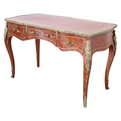 20th Century French Louis XV Style Rosewood and Ormolu Writing Table, Desk