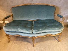 20th Century French Louis XV Style Velvet Sofa