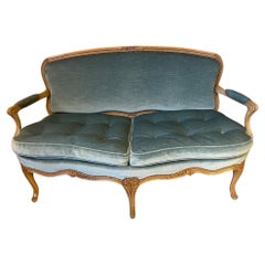 20th Century French Louis XV Style Velvet Sofa