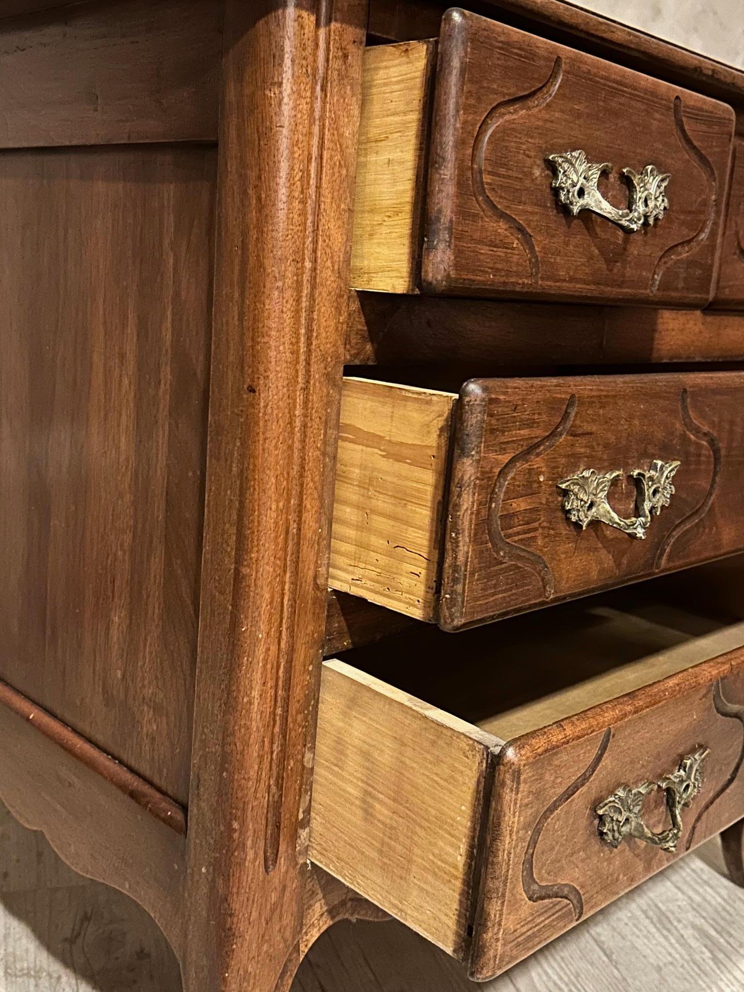 20th century French Louis XV style Walnut Chests of Drawers, 1950s For Sale 1