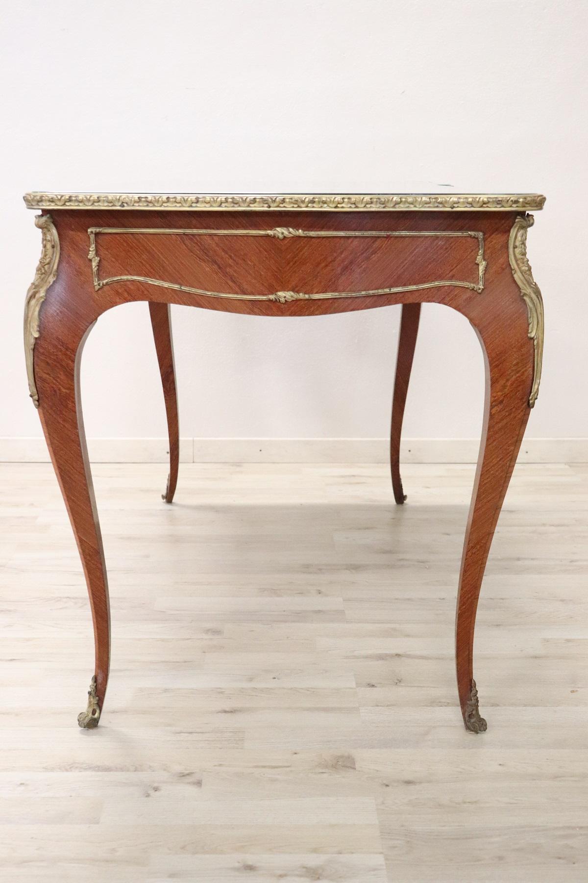 20th Century French Louis XV Style Wood Golden Bronzes Desk or Writing Table 5