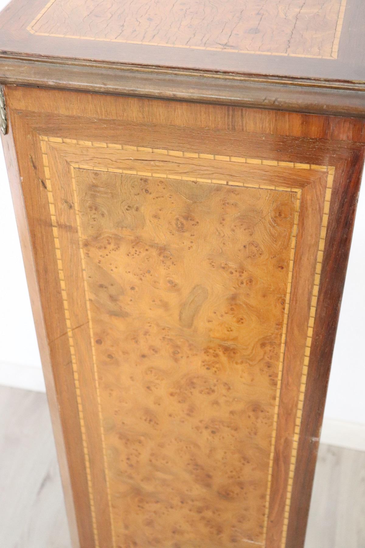 20th Century French Louis XV Style Wood Inlay Golden Secretaire 10