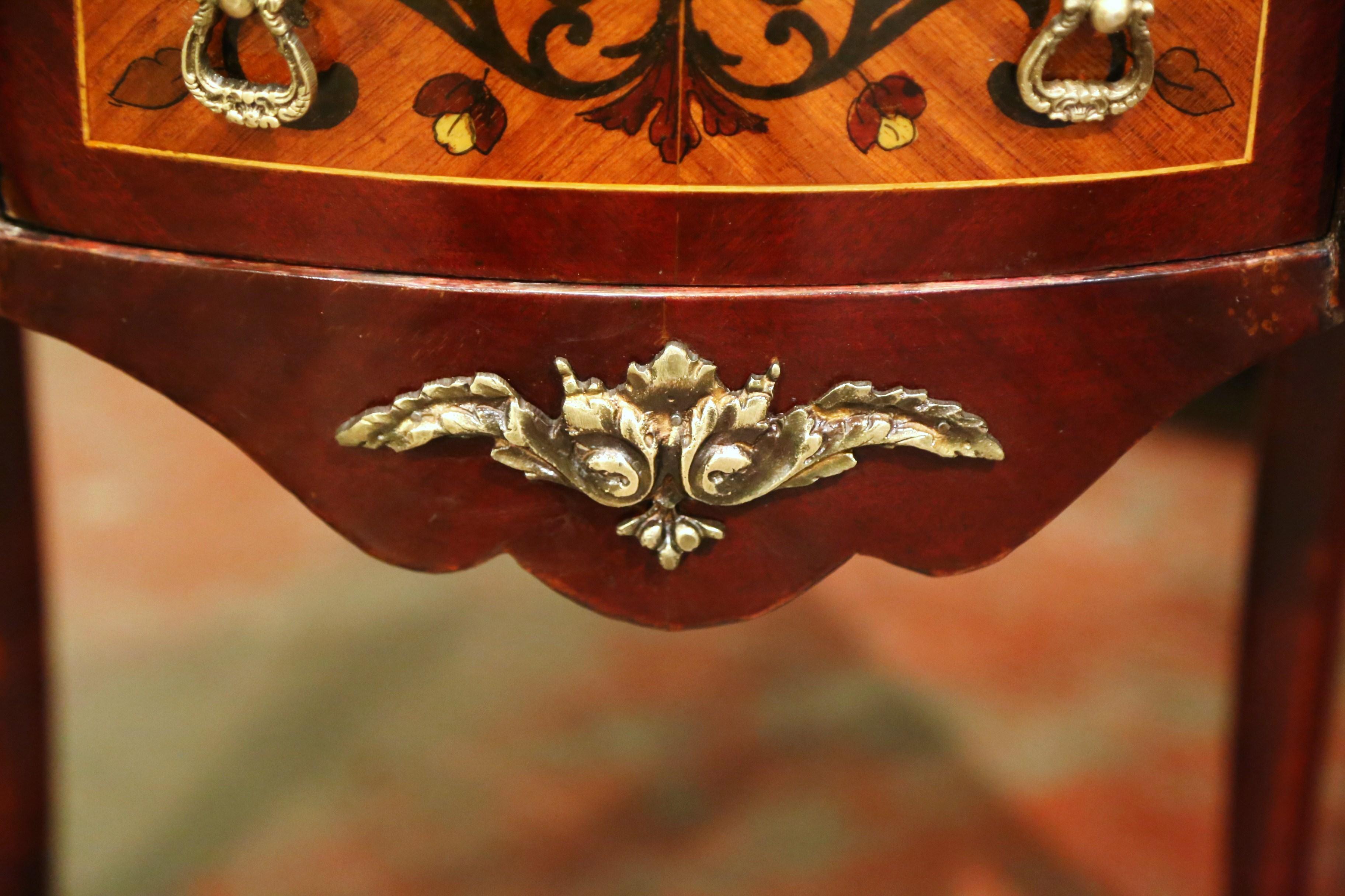 20th Century French Louis XV Walnut Commode Chest of Drawers with Marble Top 6