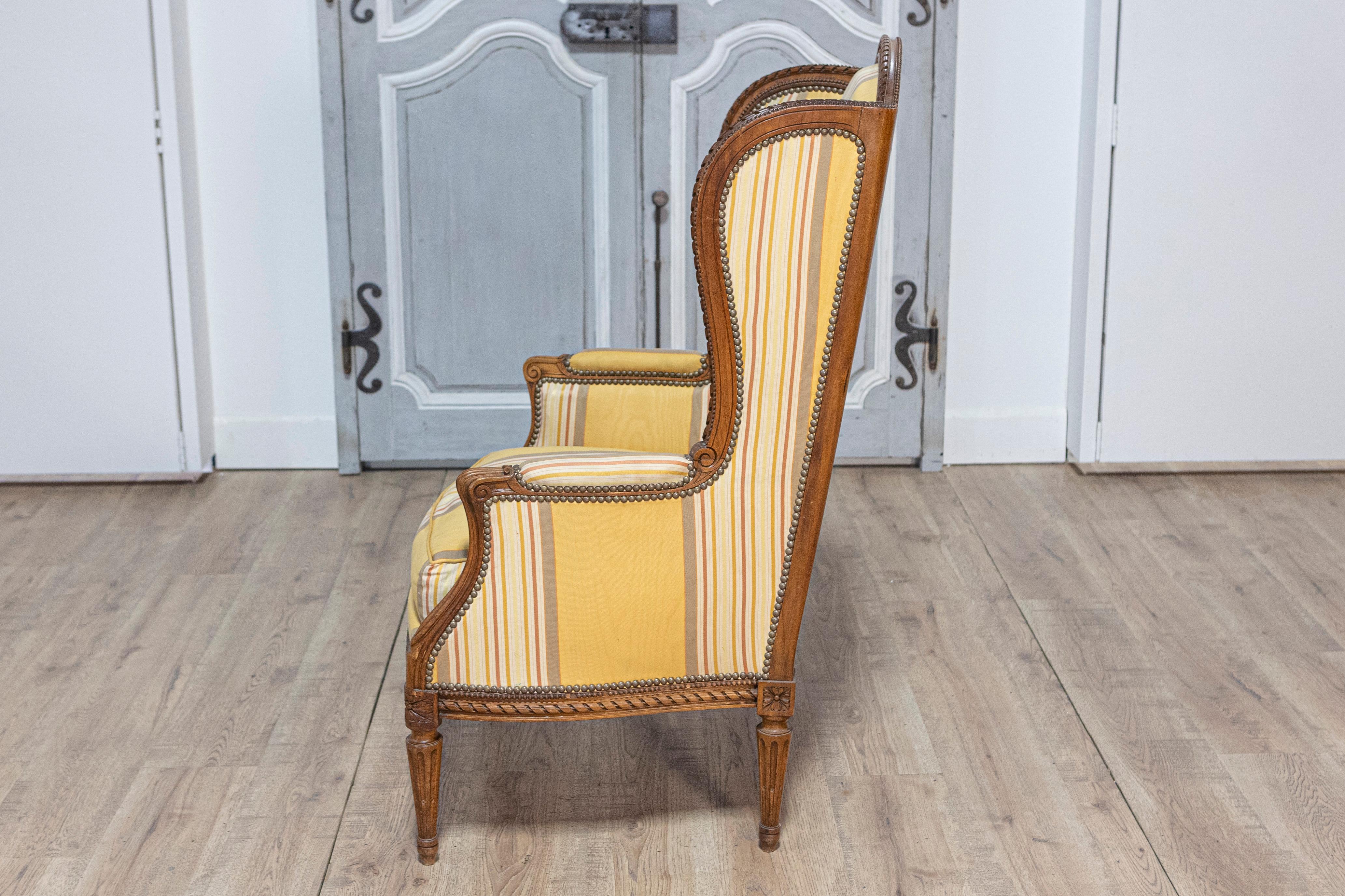 20th Century French Louis XVI Style Bergere In Good Condition For Sale In Atlanta, GA