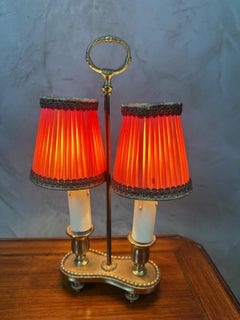20th century French Louis XVI style Bouillotte Dual Lamp, 1950s
