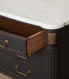 20th Century French Louis XVI Style Bow Fronted Painted Commode