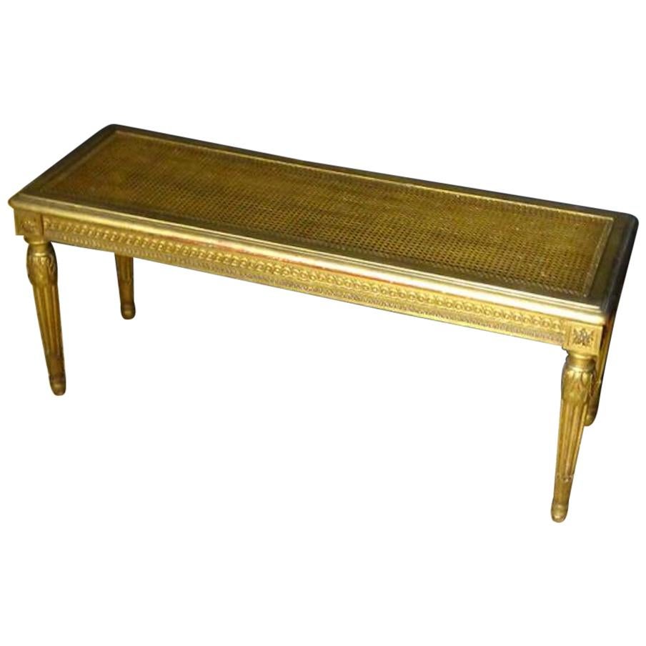 20th Century French Louis XVI Style Caned Bench
