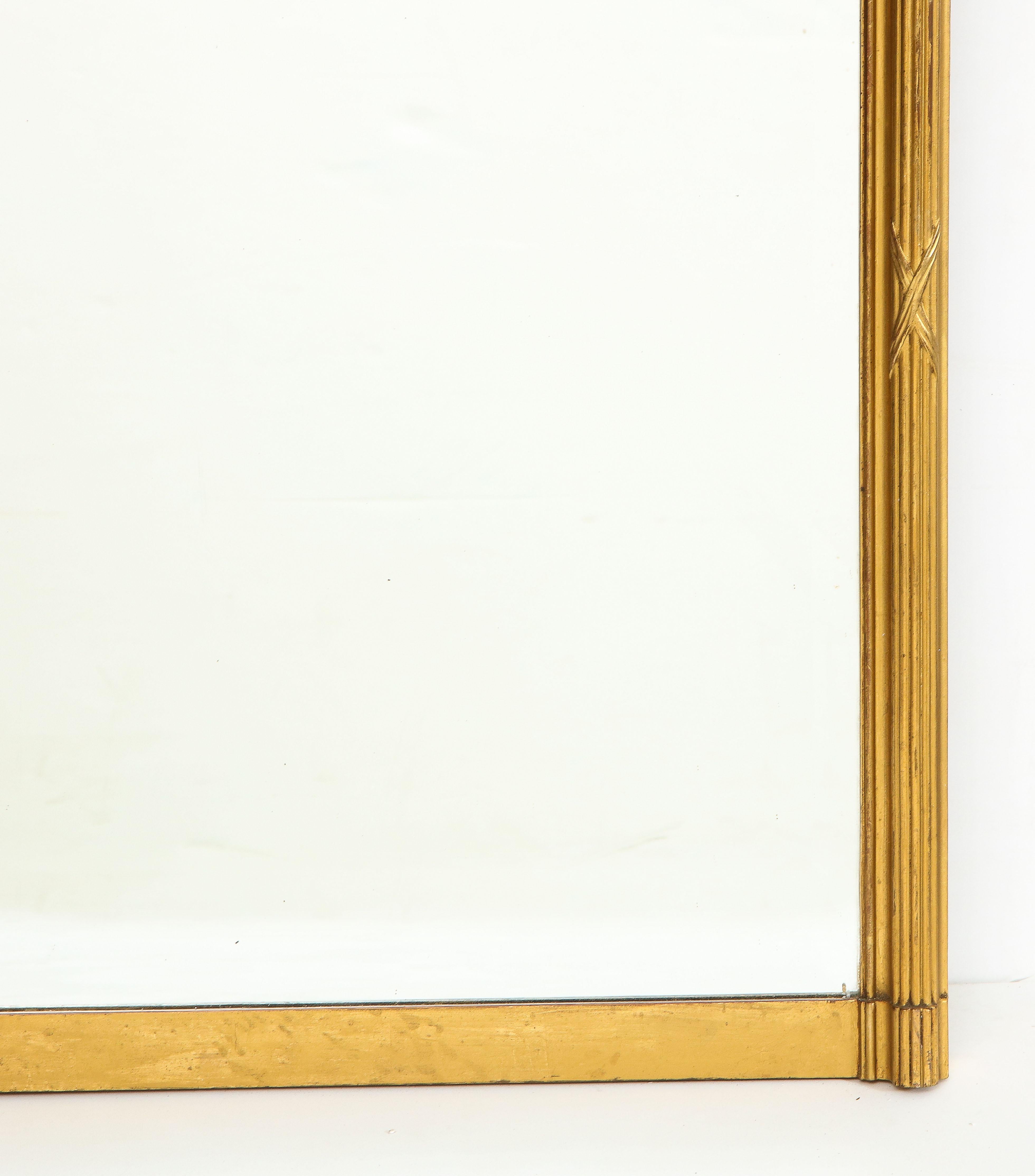 20th Century French Louis XVI Style Gilt and Gesso Over-Mantel Mirror 4