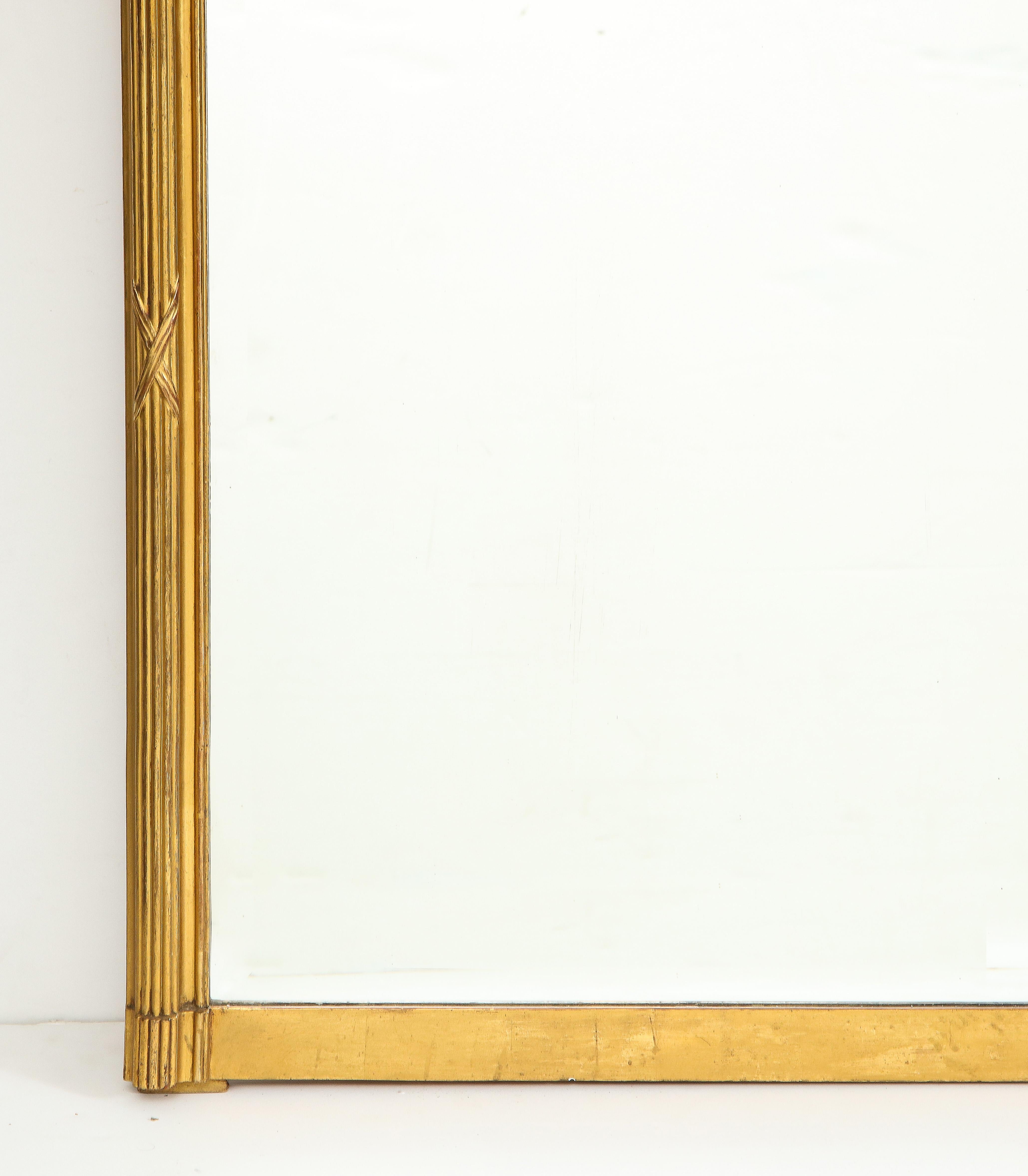 20th Century French Louis XVI Style Gilt and Gesso Over-Mantel Mirror 5