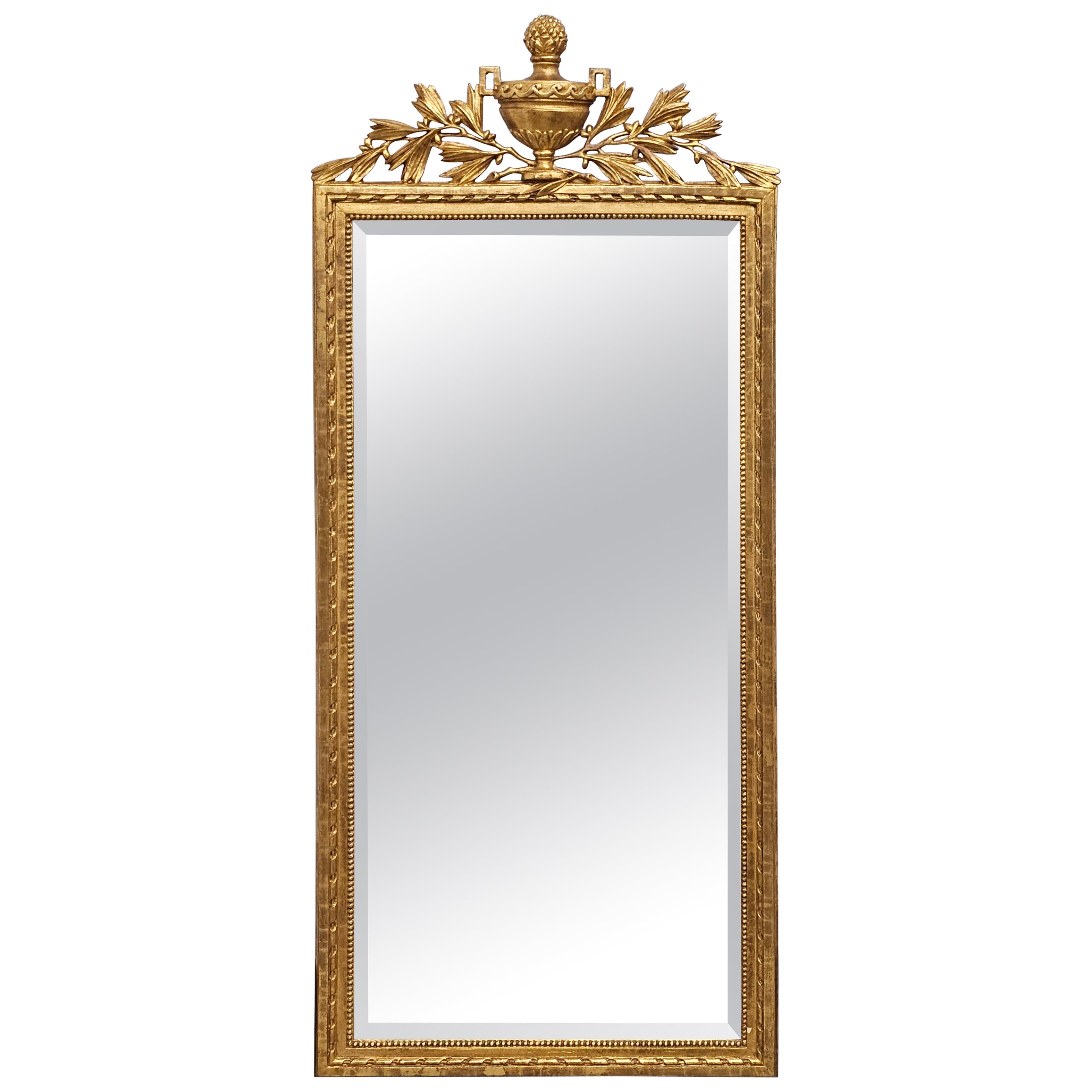 20th Century French Louis XVI Style Gilt Decorated Frame Wall Mirror