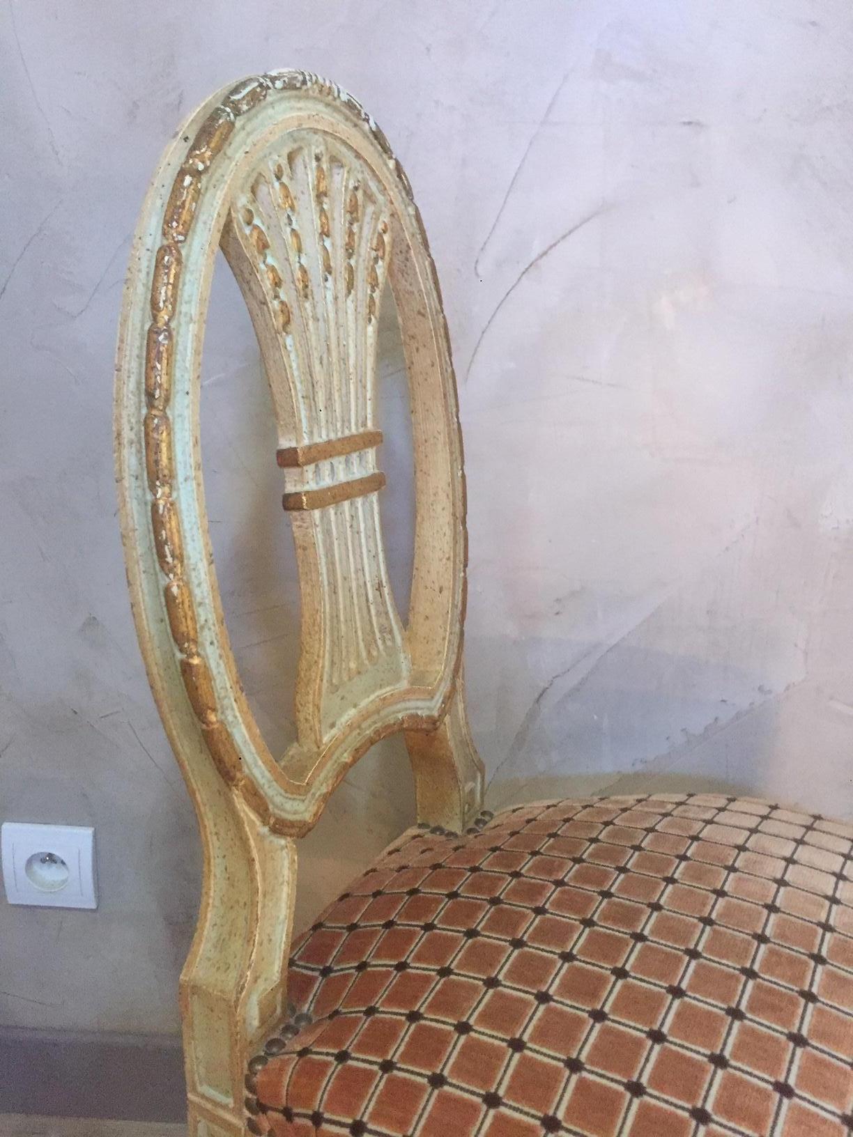 Upholstery 20th century French Louis XVI Style Mongolfiere Chair, 1920s