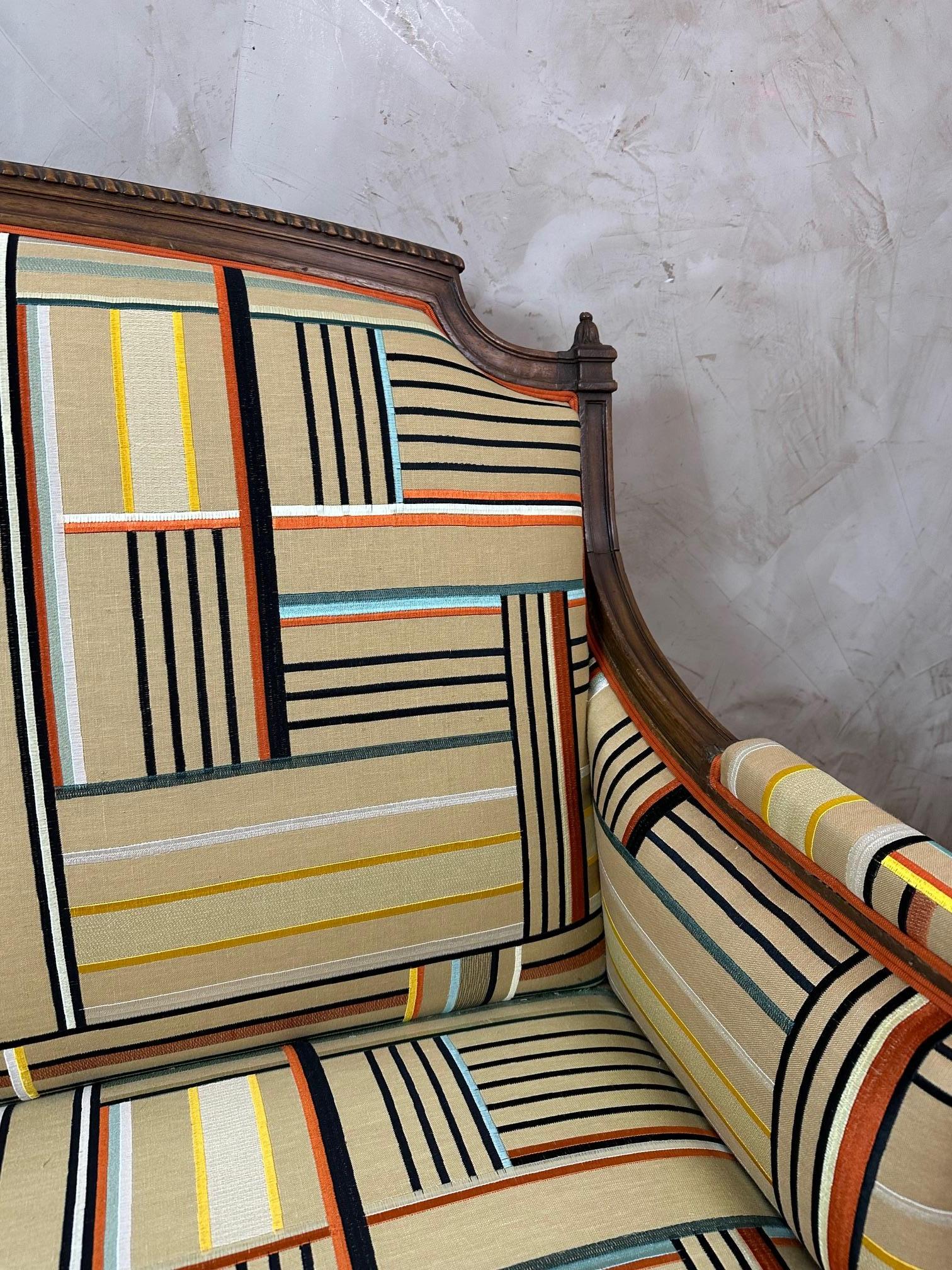 20ème siècle Français Style Louis XVI Canape retapissé en vente 3