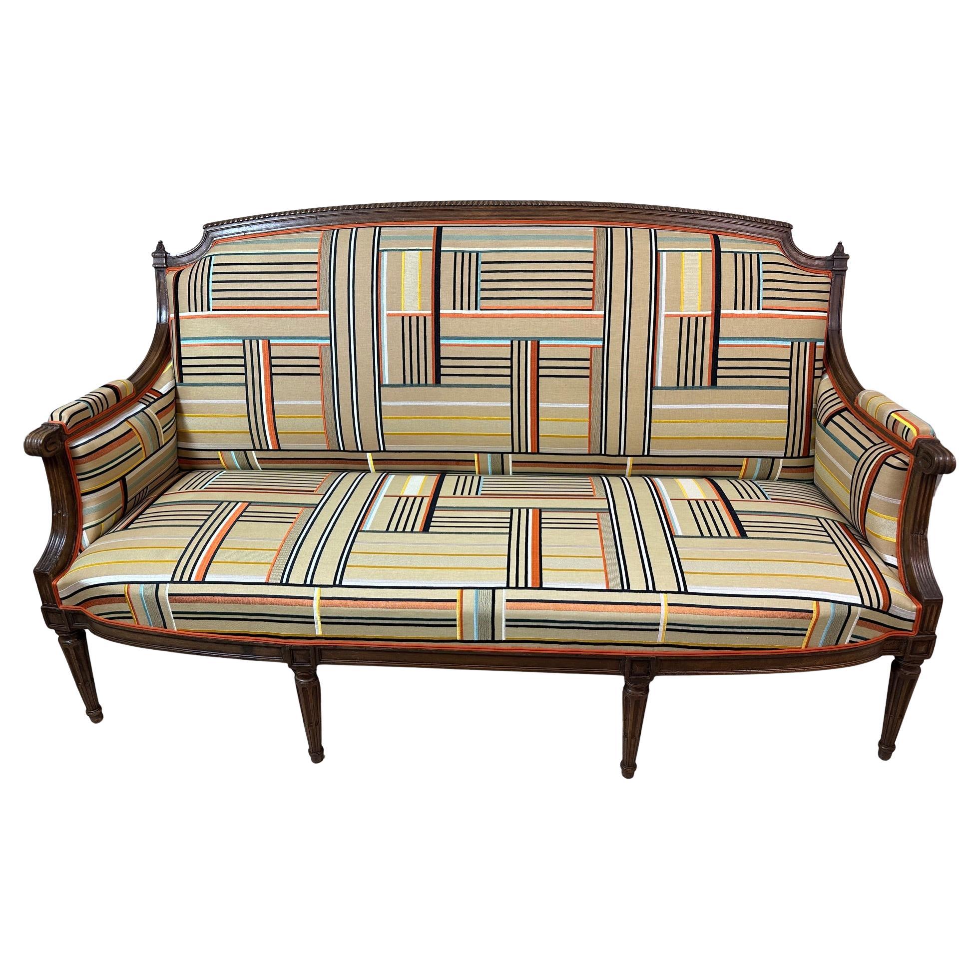 20ème siècle Français Style Louis XVI Canape retapissé