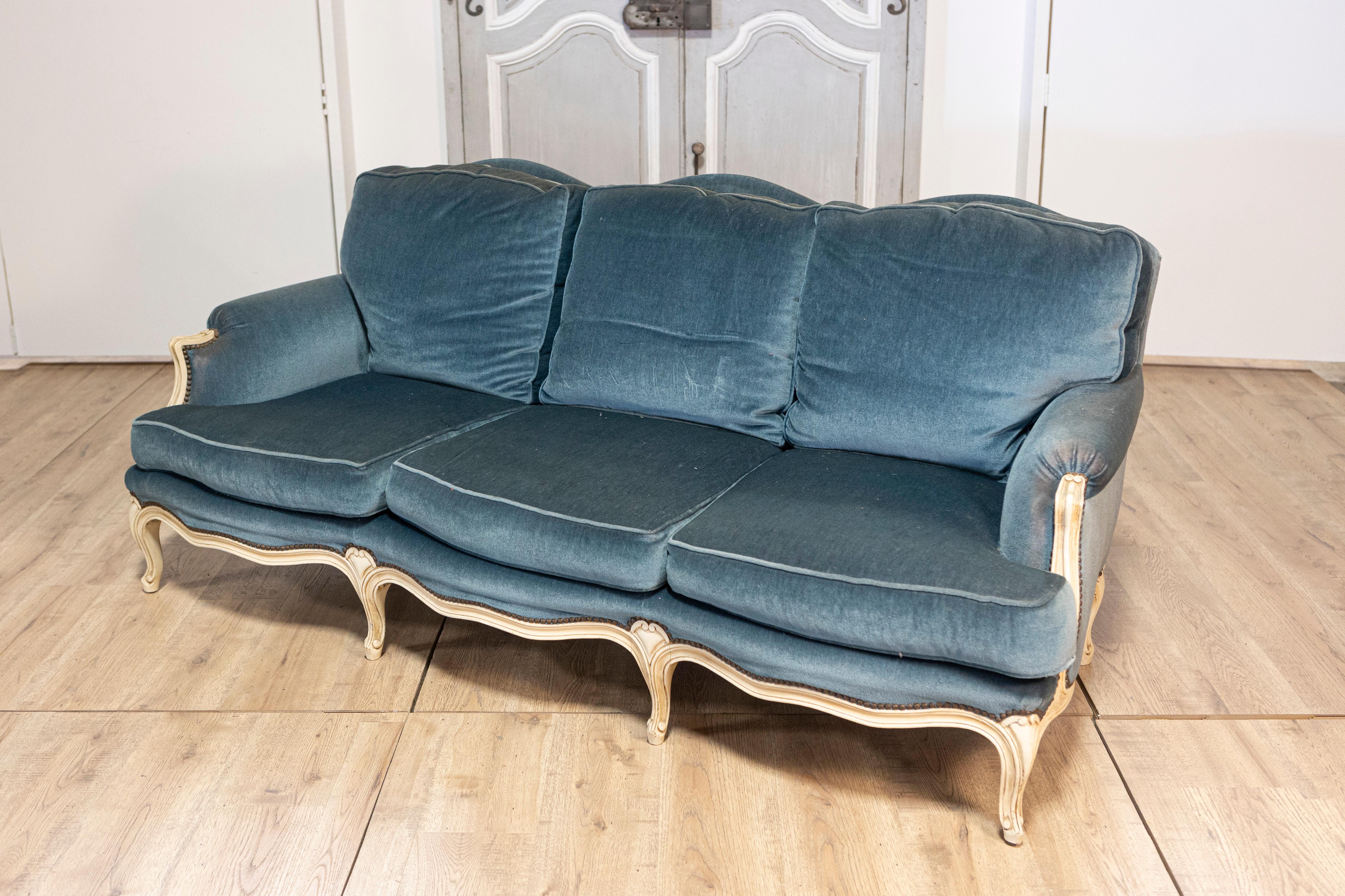 Français Canapé français du 20e siècle de style Louis XVI en vente