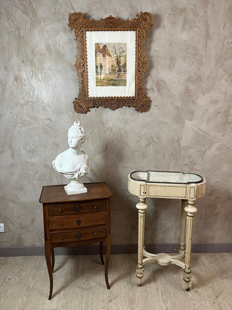 20th century French Louis XVI Style Wooden Rolling Planter, 1920s en vente 4