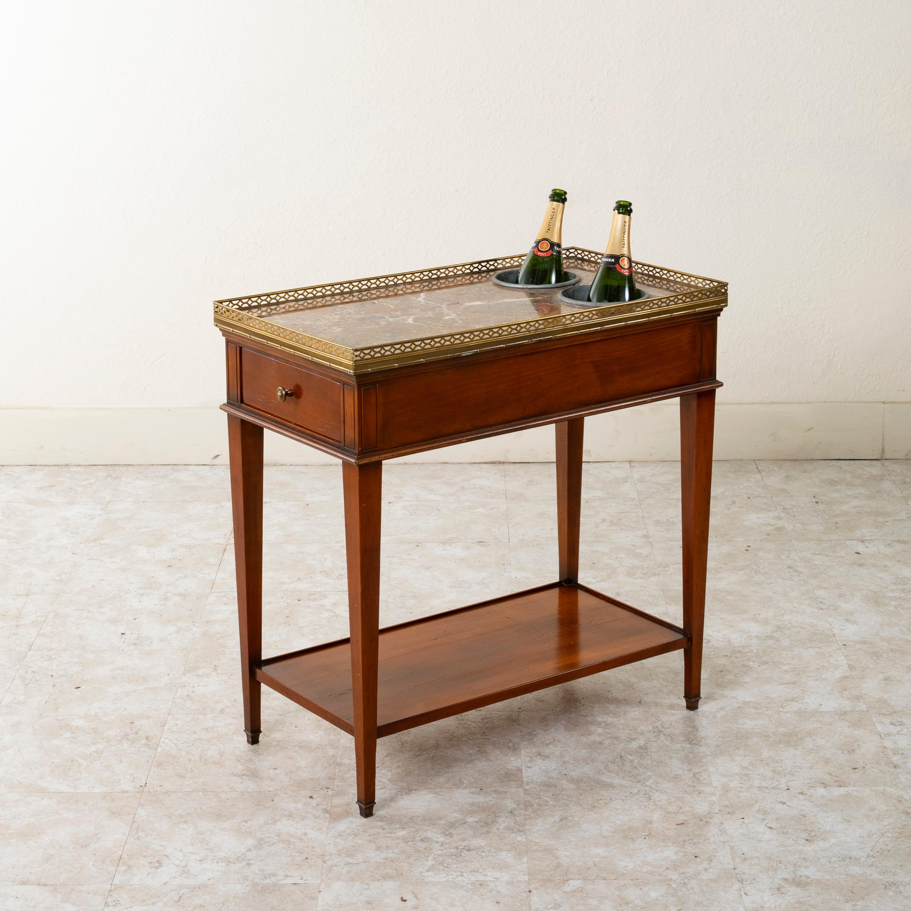 20th Century French Louis XVI Walnut Champagne Table, Rafraichissoir, Server For Sale 4