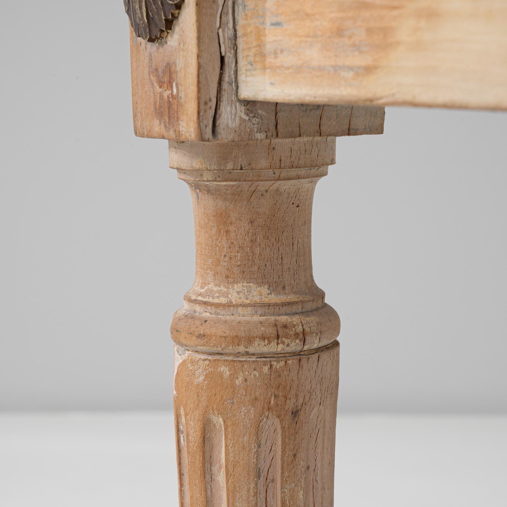 20th Century French Louis XVI Wooden Side Table with Marble Top For Sale 7