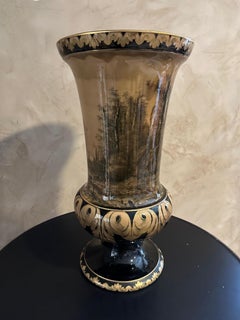 Jarrón grande de cerámica francesa Luneville del siglo XX, años 20