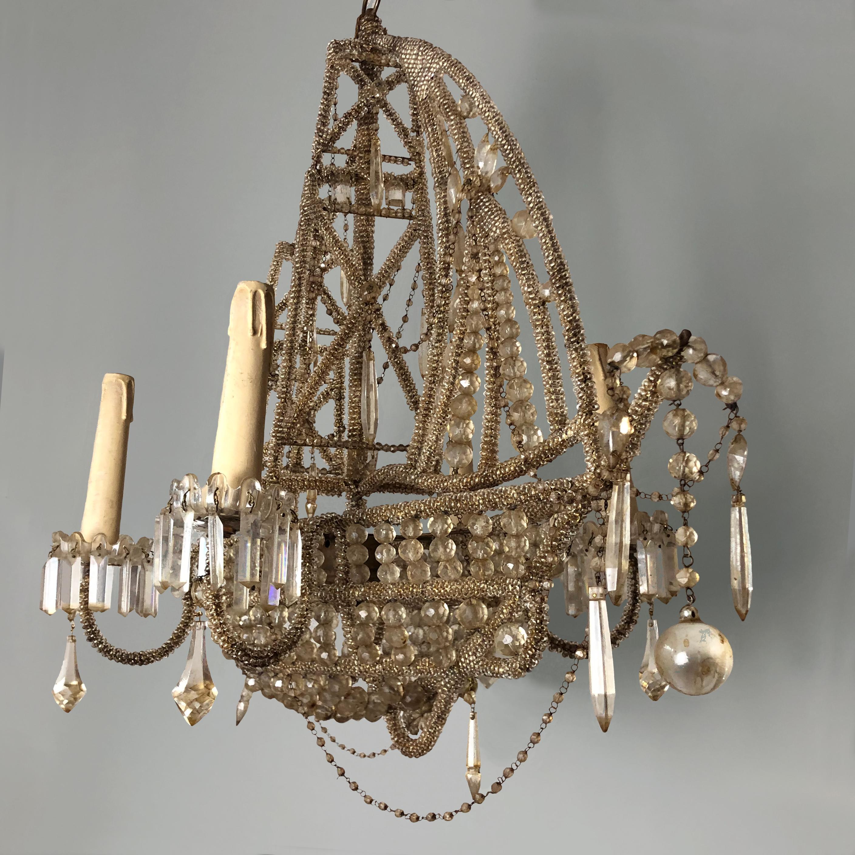 Mid-20th Century 20th Century French Maison Bagues Style Ship Chandelier