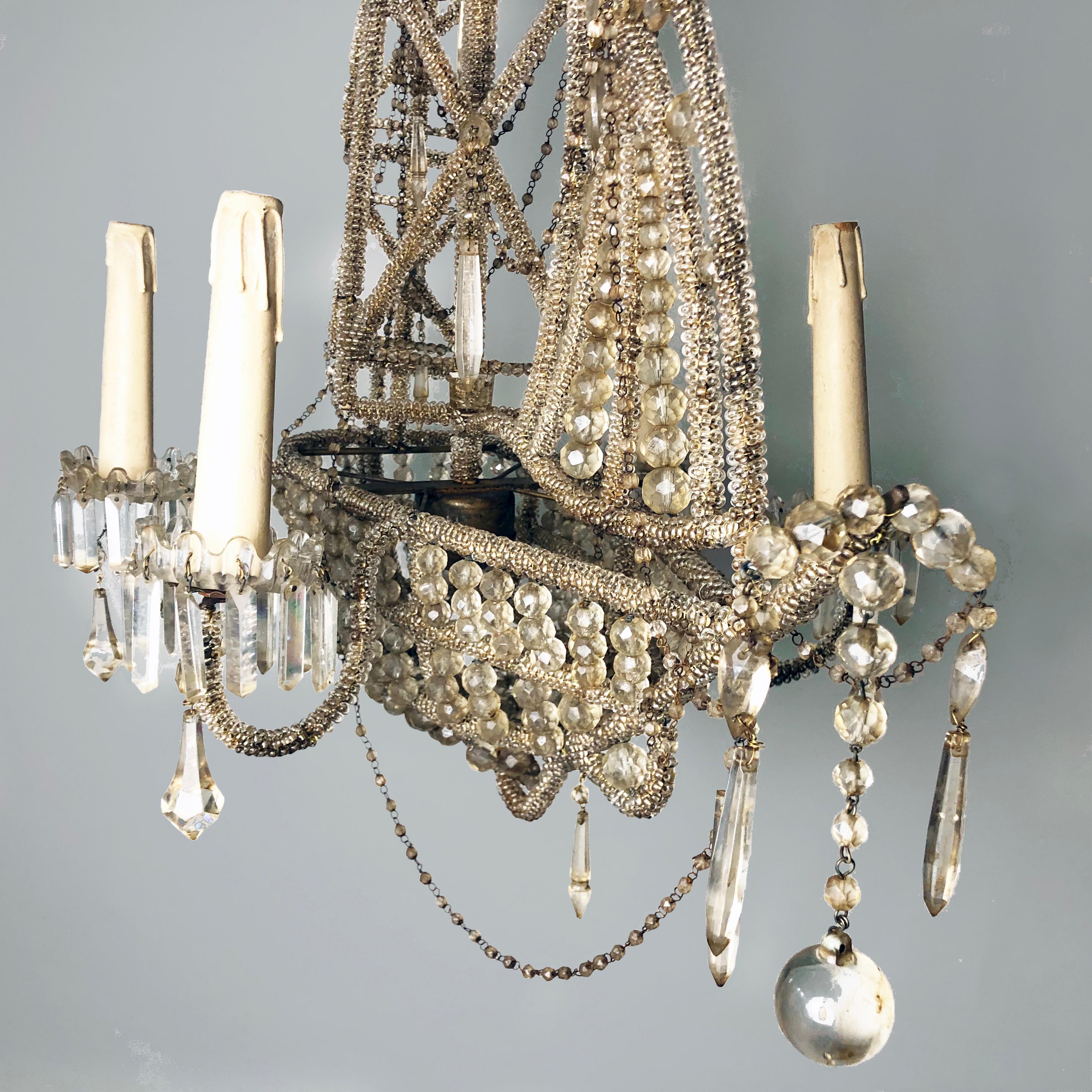 Glass 20th Century French Maison Bagues Style Ship Chandelier