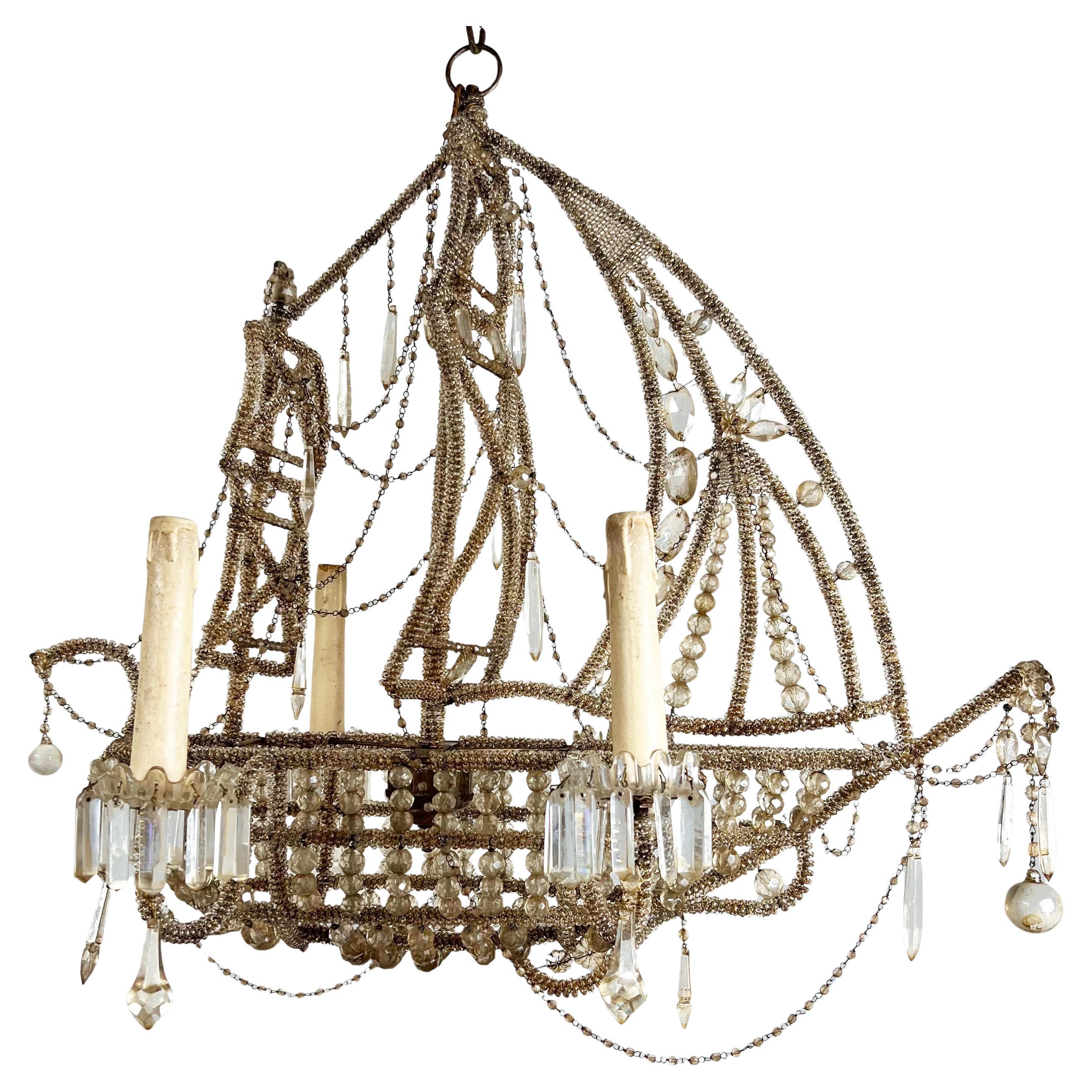 Lampadario da nave in stile Maison Bagues francese del XX secolo