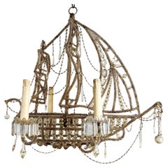 20th Century French Maison Bagues Style Ship Chandelier