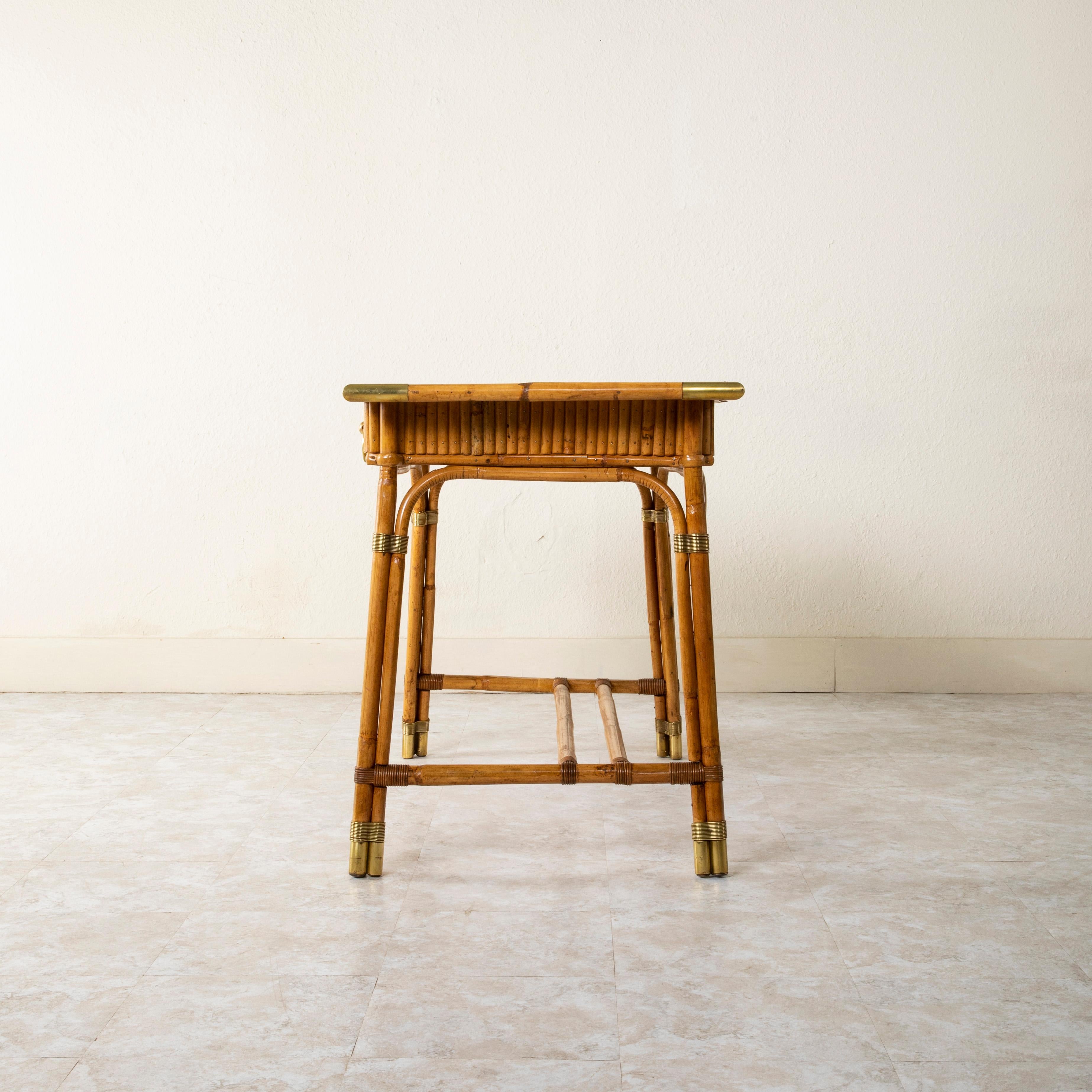 Bureau et chaise en bambou de la Maison Jansen du 20ème siècle, Louis Sognot Bon état - En vente à Fayetteville, AR