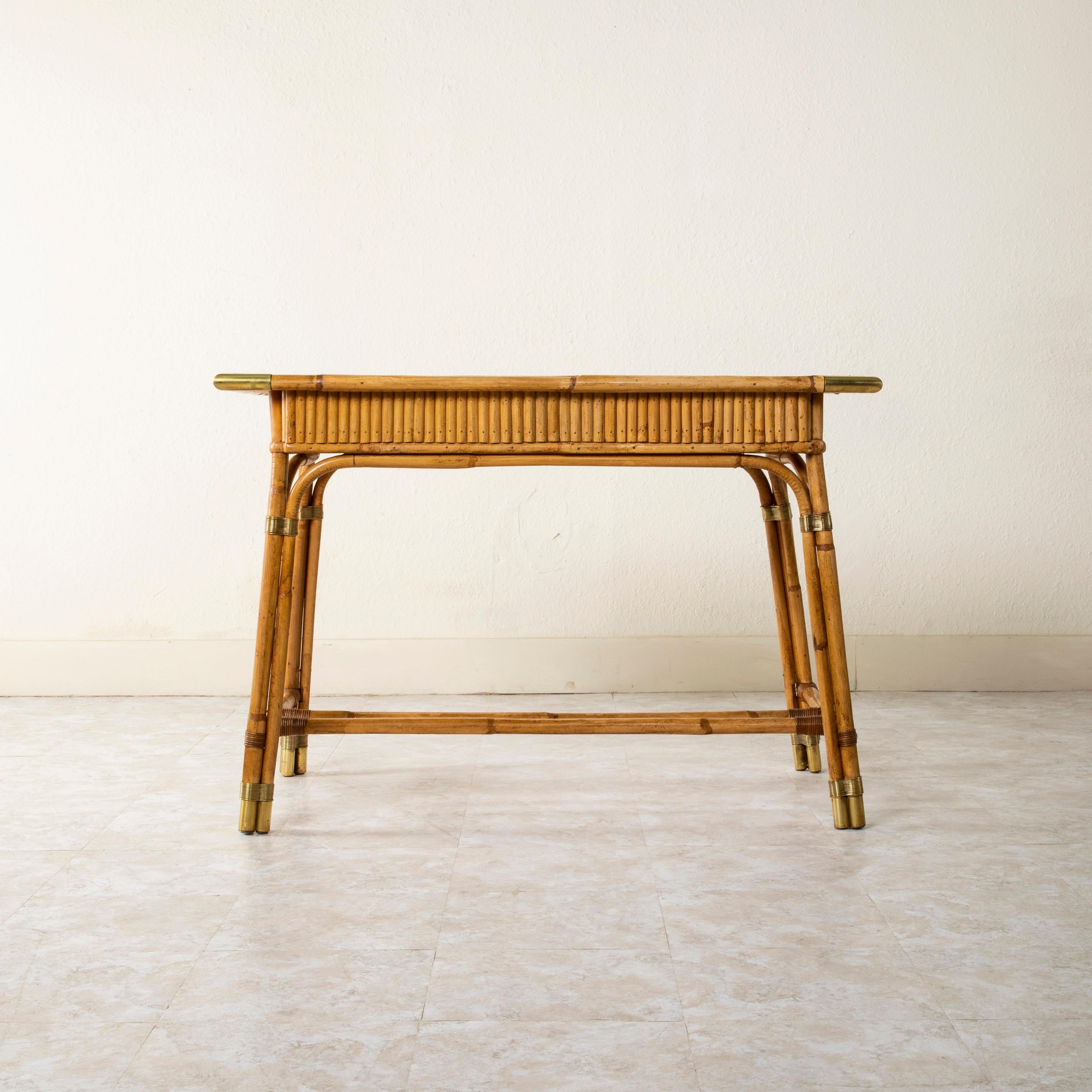 20ième siècle Bureau et chaise en bambou de la Maison Jansen du 20ème siècle, Louis Sognot en vente